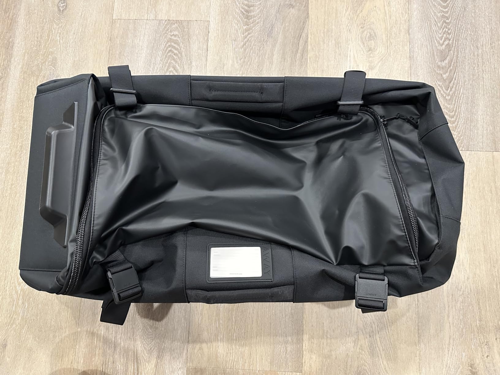 Away Active Rolling Duffle 85L - Large Travel Duffle Bag with Wheels, Durable Checked Luggage Suitcase for Men & Women, Foldable Weekender Bag, Navy Blue customer photo 2