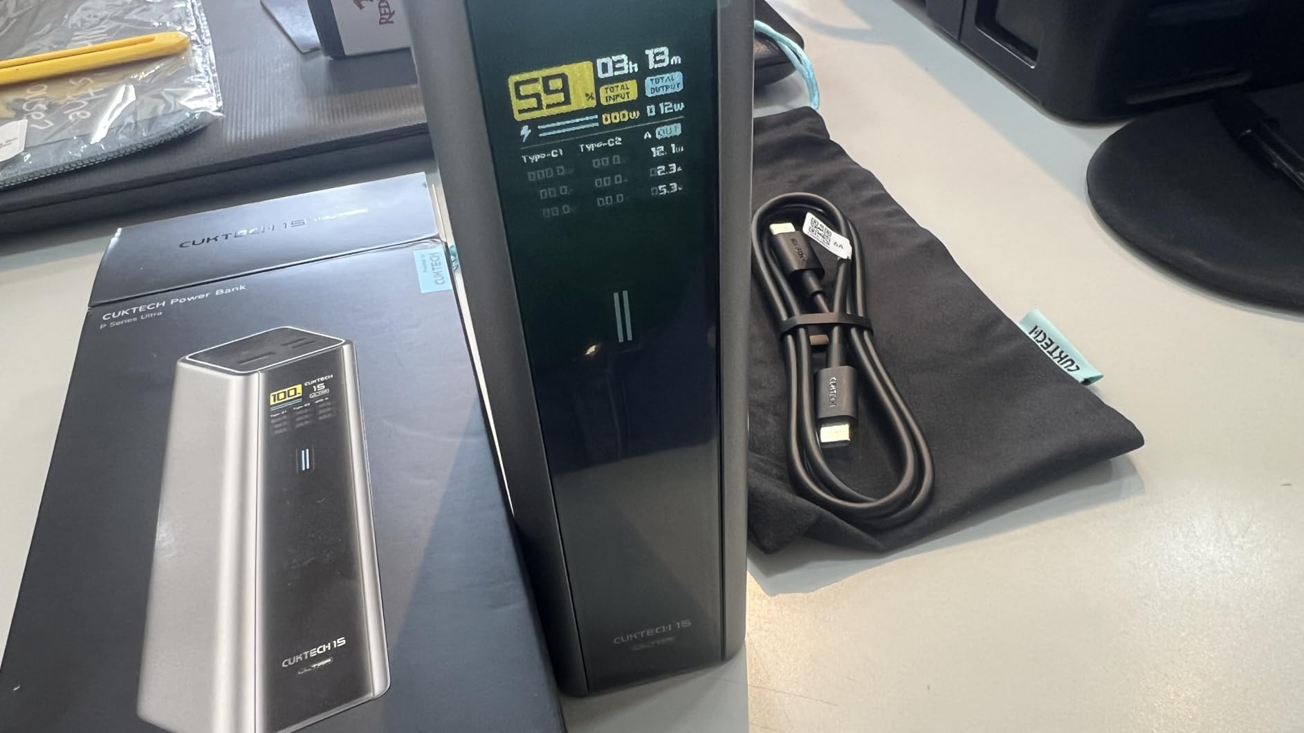 Cuktech 15 Ultra Power Bank for Laptop, 20,000mAh 140W Portable Charger, Smart Display, Flight-Approved External Battery customer photo 2