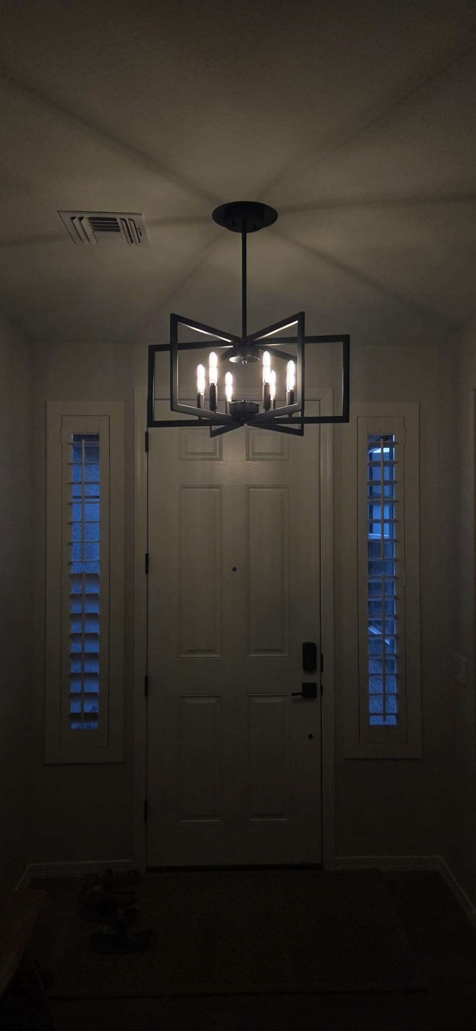 25-61 Height Adjustable Modern Matte Black Chandelier for Dining Room, No Assembly Required Black Dining Room Light Fixture Over Table customer photo 2