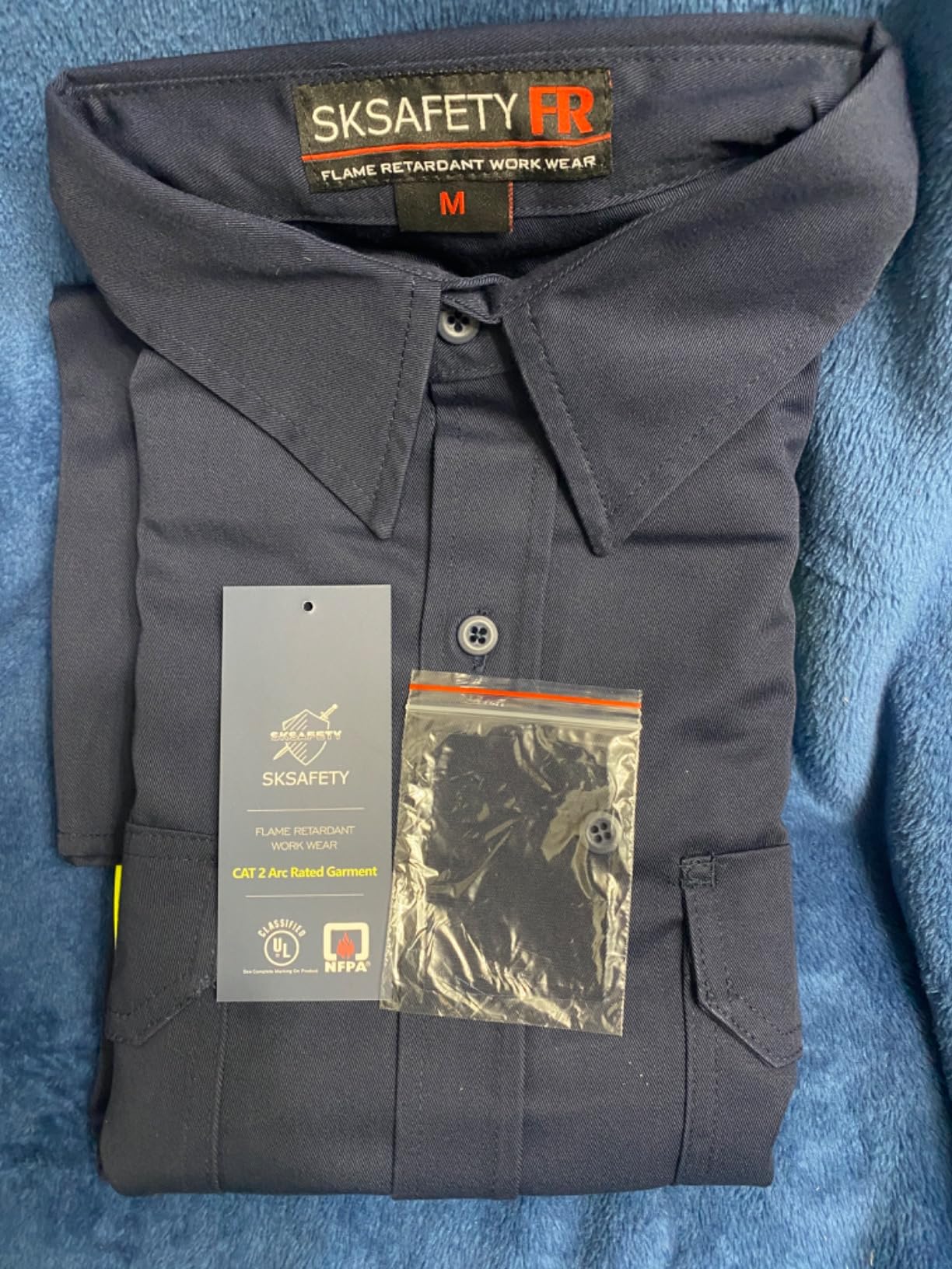 SKSAFETY 7oz FR Shirts for Men, Welding Shirt Hi Vis Flame Resistant 100% Cotton Fire Retardant Longsleeve Shirt CAT2 customer photo 2