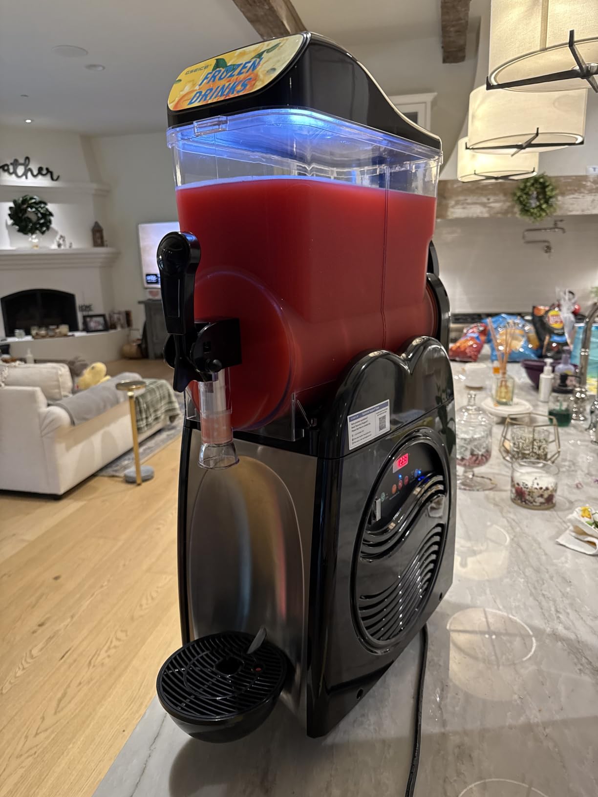 Commercial Slushy Machine 12 Gallons Frozen Margarita Machine for frozen Mockaritas Daiquiris, 110V/60Hz Slushie Machine with 3 Tanks for Restaurants Bars Beer Barn Home Party, Auto Clean customer photo 1