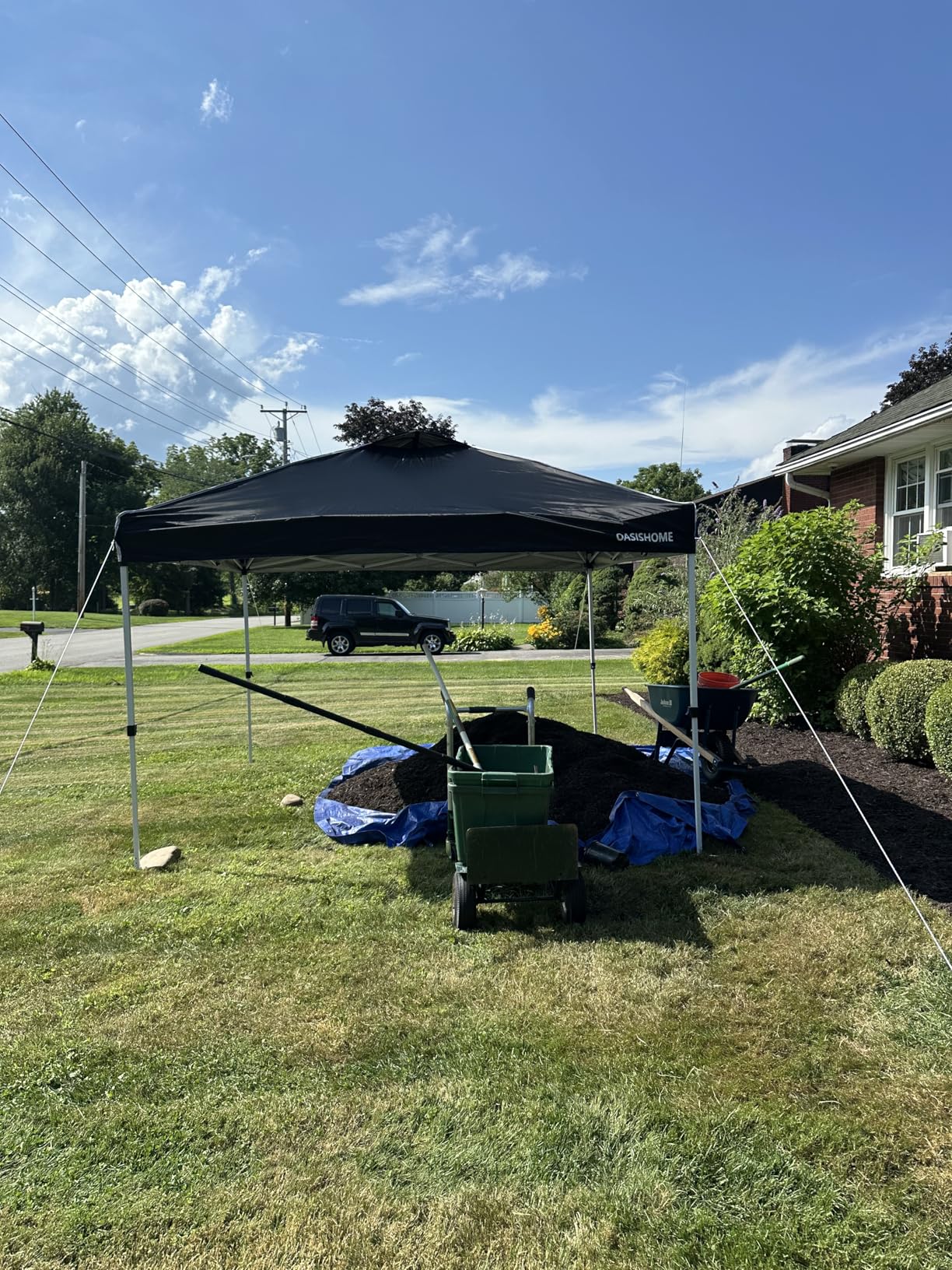 OASISHOME Canopy Tent 10x10 Pop Up Gazebo with 1-Person Set Up, 4 Sidewalls, Wheeled Bag, Waterproof UV Protection Heavy-Duty Steel Frame customer photo 1