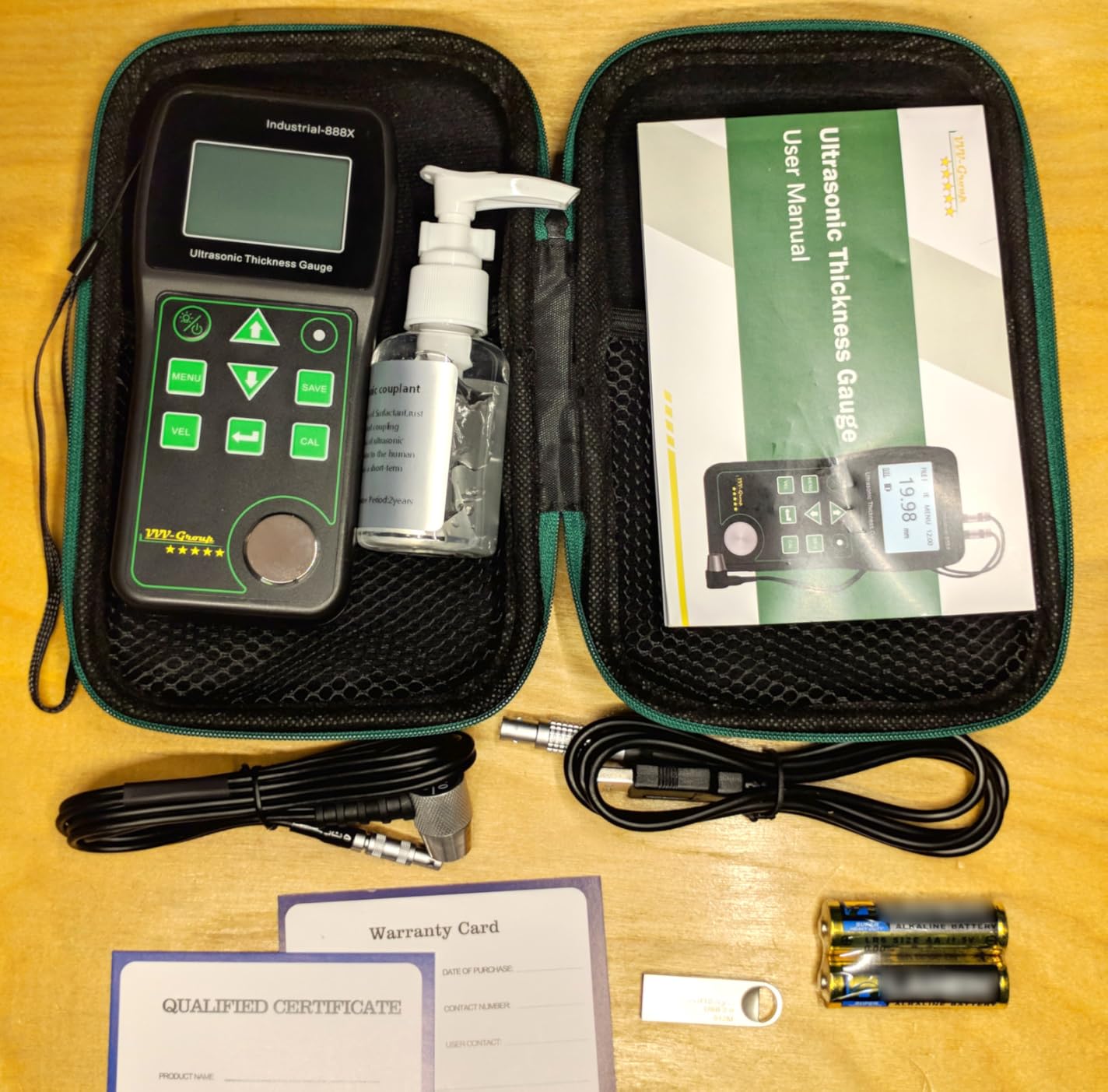 Ultrasonic Thickness Gauge Industrial-888X - Echo-Echo Through Coating up to 19.7 mils (500 um), Pulse-Echo for Cast Iron, PC Data Export, NDT Thickness Meter 0.039-19.685 in (1-500 mm) customer photo 1