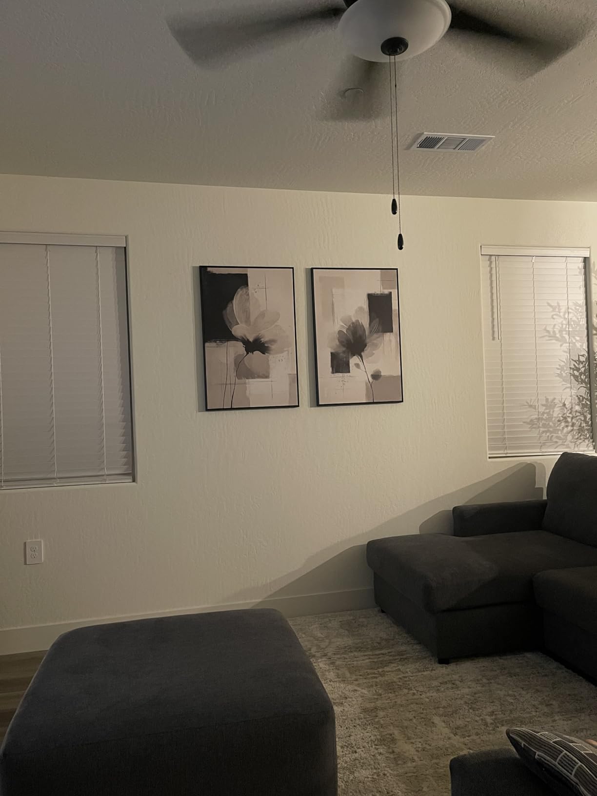 Large Framed Neutral Abstract Wall Art for Living Room, Set of 2 Black and Beige Modern Canvas Prints Paintings Artwork for Walls, Minimalist Block Lines Pictures for Hallway Office Wall Decor 24x36 In customer photo 2