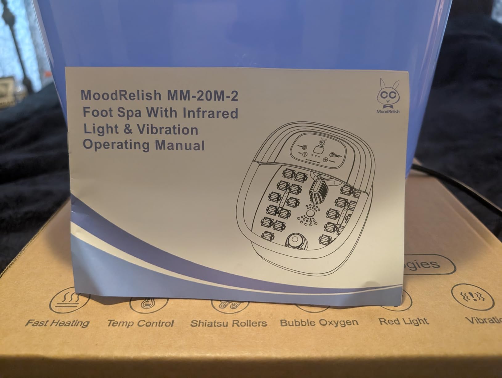 MoodRelish Foot Spa Bath Massager with Heat Bubbles and Vibration Massage and Jets, 16 OZ Calming Lavender Foot Soak Epsom Salt, Foot Soaker with Red Light, 22 Massage Rollers, Adjustable Temp - Grey customer photo 2