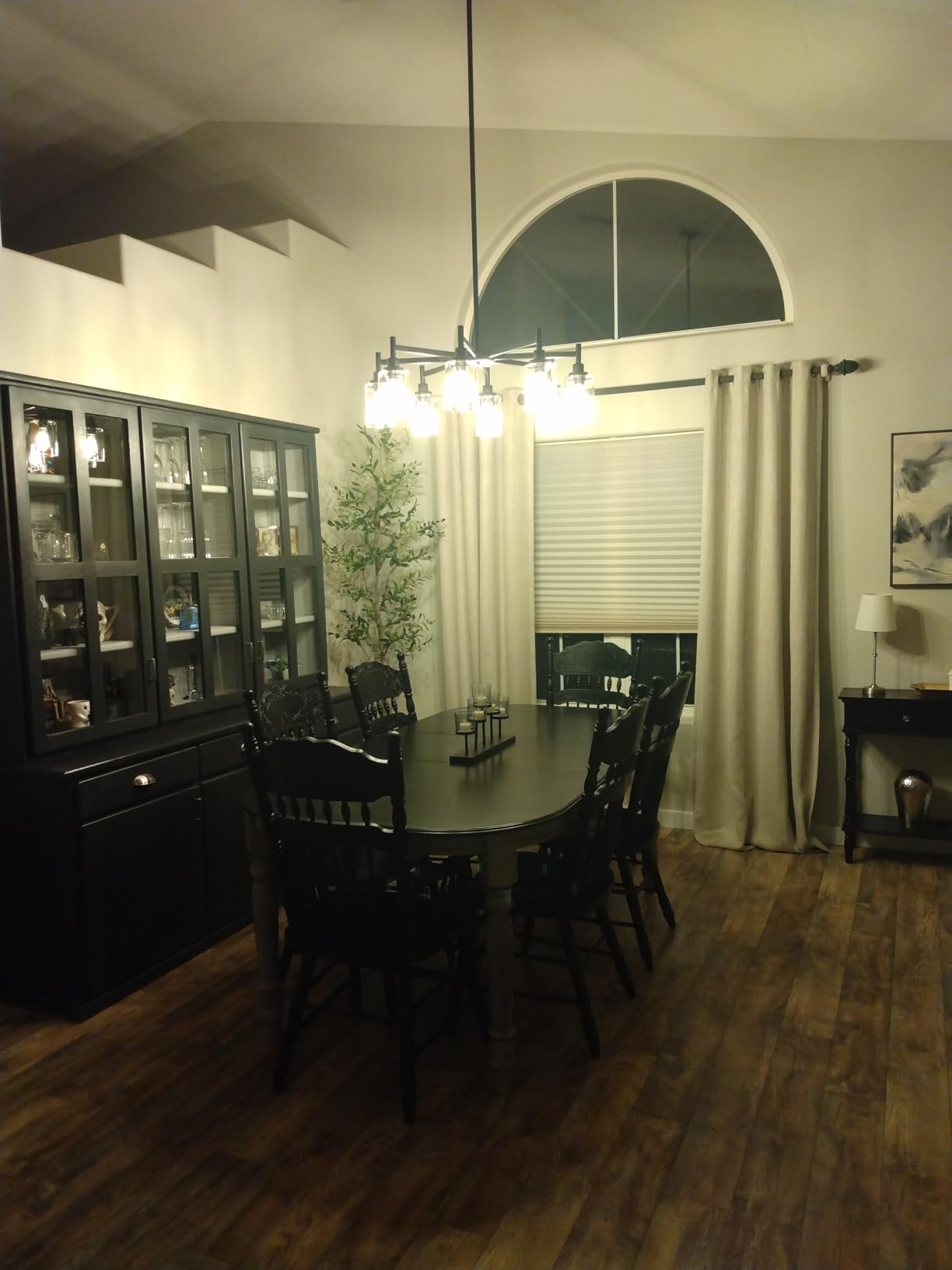 Black Chandelier, 6 Light Farmhouse Chandeliers for Dining Room Light Fixtures Over Table, Industrial Hanging Lighting with Clear Glass Shade customer photo 2
