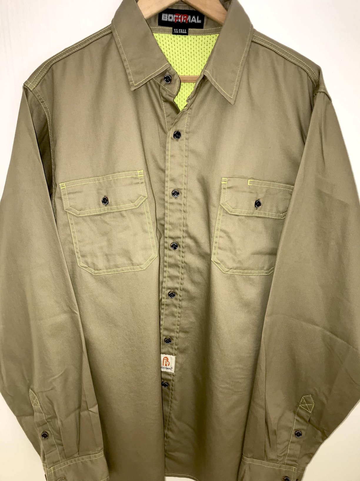 BOCOMAL FR Shirt for Summer Lightweight Vented Mesh Back and Underarm Breathable Flame Resistant Welding Button Down Shirts customer photo 1