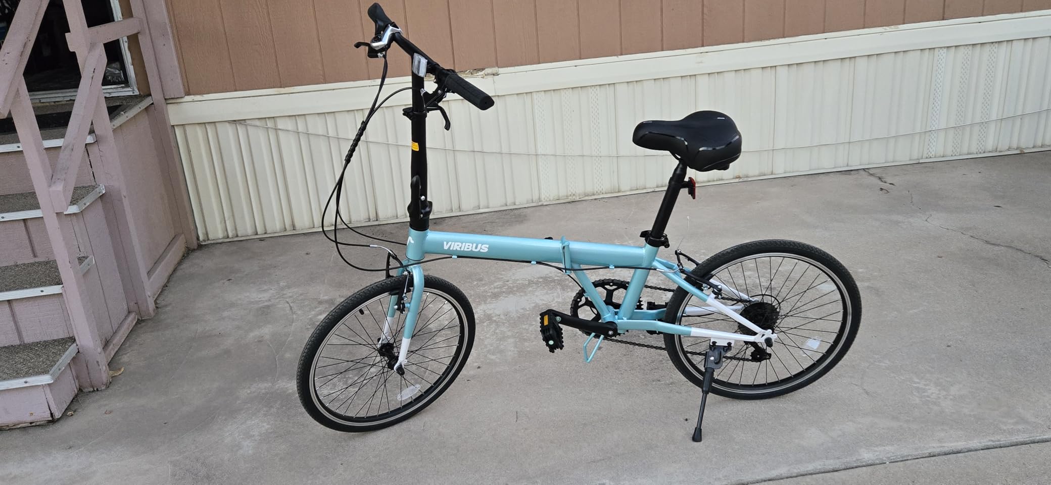 VIRIBUS Folding Bike for Adults, 20 inch Foldable Bike 7 Speed, Lightweight Compact Bicycle, Portable Collapsible Bikes for Adult Men Women City Commuters customer photo 1