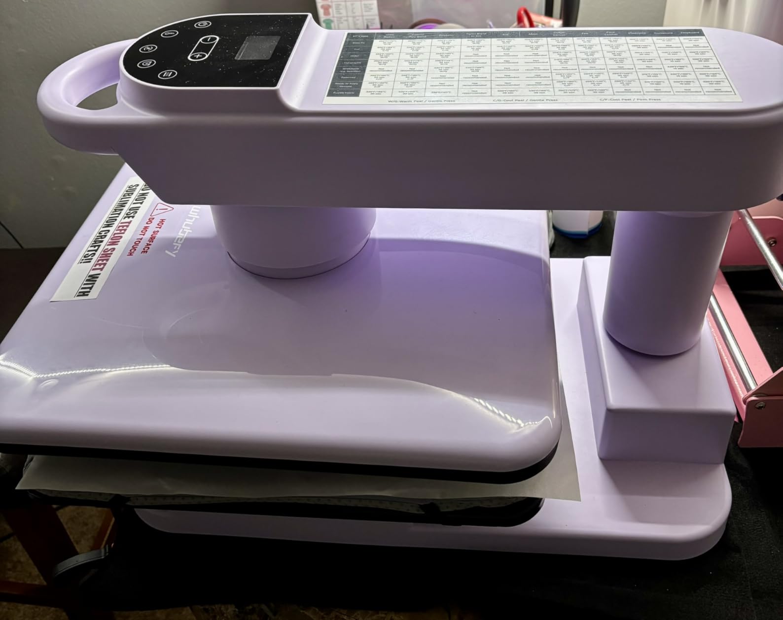Whubefy Swivel Auto Heat Press Machine 15x15, 360° Swing Away Smart T-Shirt Printing W/Auto Release & Auto-Off, Adjustable Pressure & Higher Heating Height for HTV, Sublimation, Heat Transfer Projects customer photo 1
