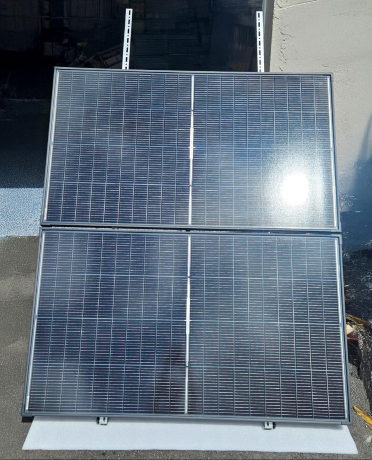 Solar Panel Mount Brackets, 2 Sets 45 inch Adjustable with Foldable Tilt Legs, Suitable for 2-4pcs 180 200 300 400 500 Watt Solar Panel for Roof, RV, Boat, and Off-Grid customer photo 2