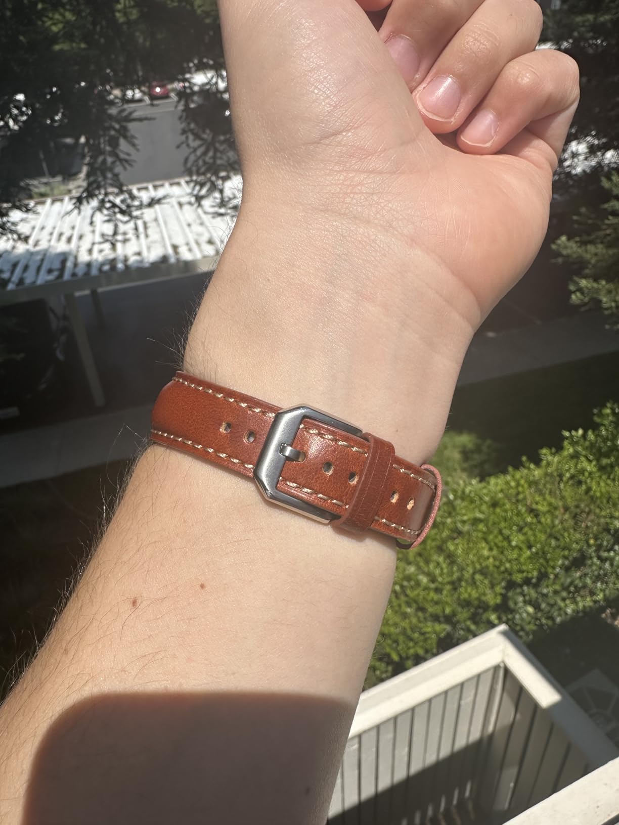 Tenby Classic Leather Watch Strap, Waxed-Oiled Full Grain Calf Hide Leather, Quick Release, 20mm and 22mm customer photo 1