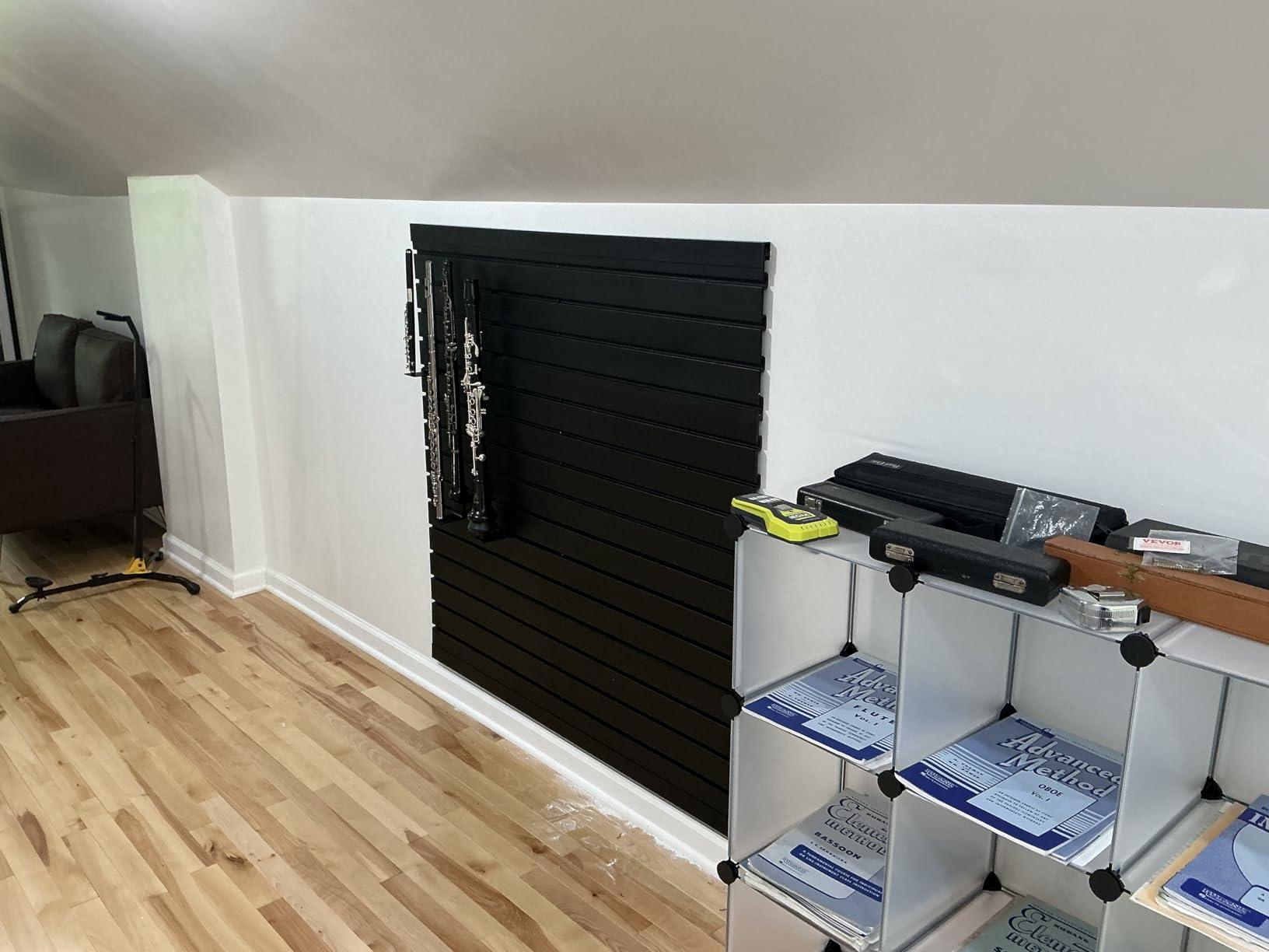 VEVOR Slat Wall Paneling, 4 x 4 ft, PVC Garage Slatwall with Modular Design, Black Slat Wall Easy-to-Install Adjustable Slatwall Panel with Coupling Structure & DIY Cutting, Fits for Storage & Display customer photo 1