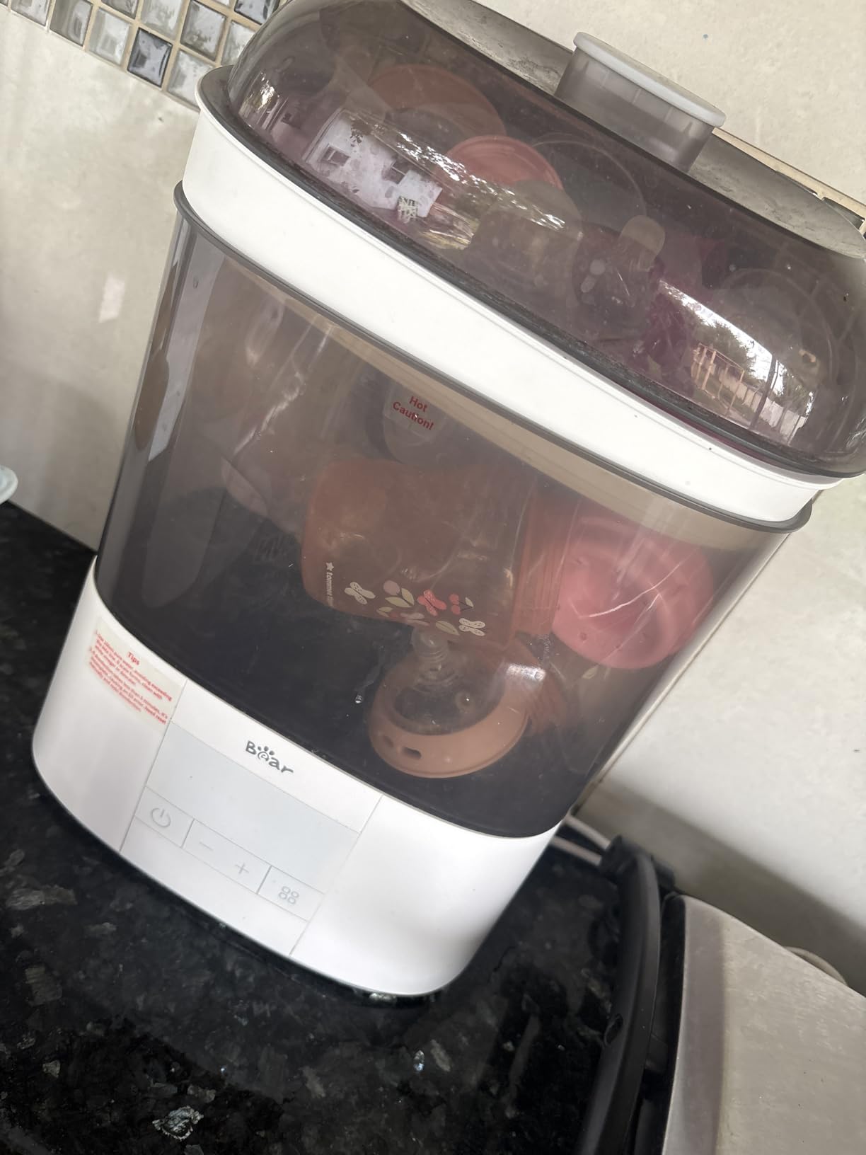 Bear Bottle Sterilizer and Dryer, 2 Layers Large Electric Steam Baby Bottle Sterilizer, Fast Bottle Sanitizer and Dryer for All Bottles & Accessories, Time-Saving Design customer photo 2