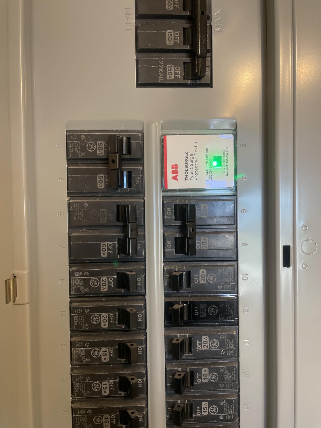 ABB THQLSURGE2 Type 1 Surge Protective Device - Whole House Protector - 120/240 VAC 25kA - Pigtail Connection - Breaker Panel Surge Protection - LED Indicator customer photo 1