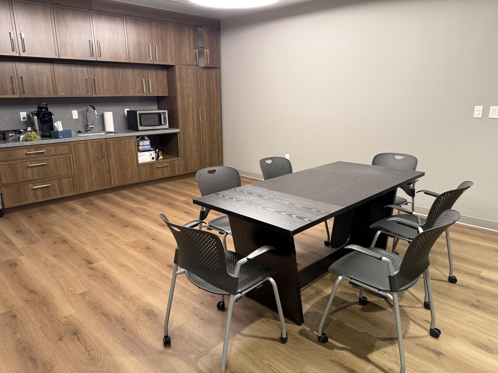 Tribesigns 12FT Conference Table, Modern Meeting Seminar Table for 12-14 Person, Rectangular Solid Executive Business Furniture Boardroom Desk for Office (Set of 2, Light Brown) customer photo 2