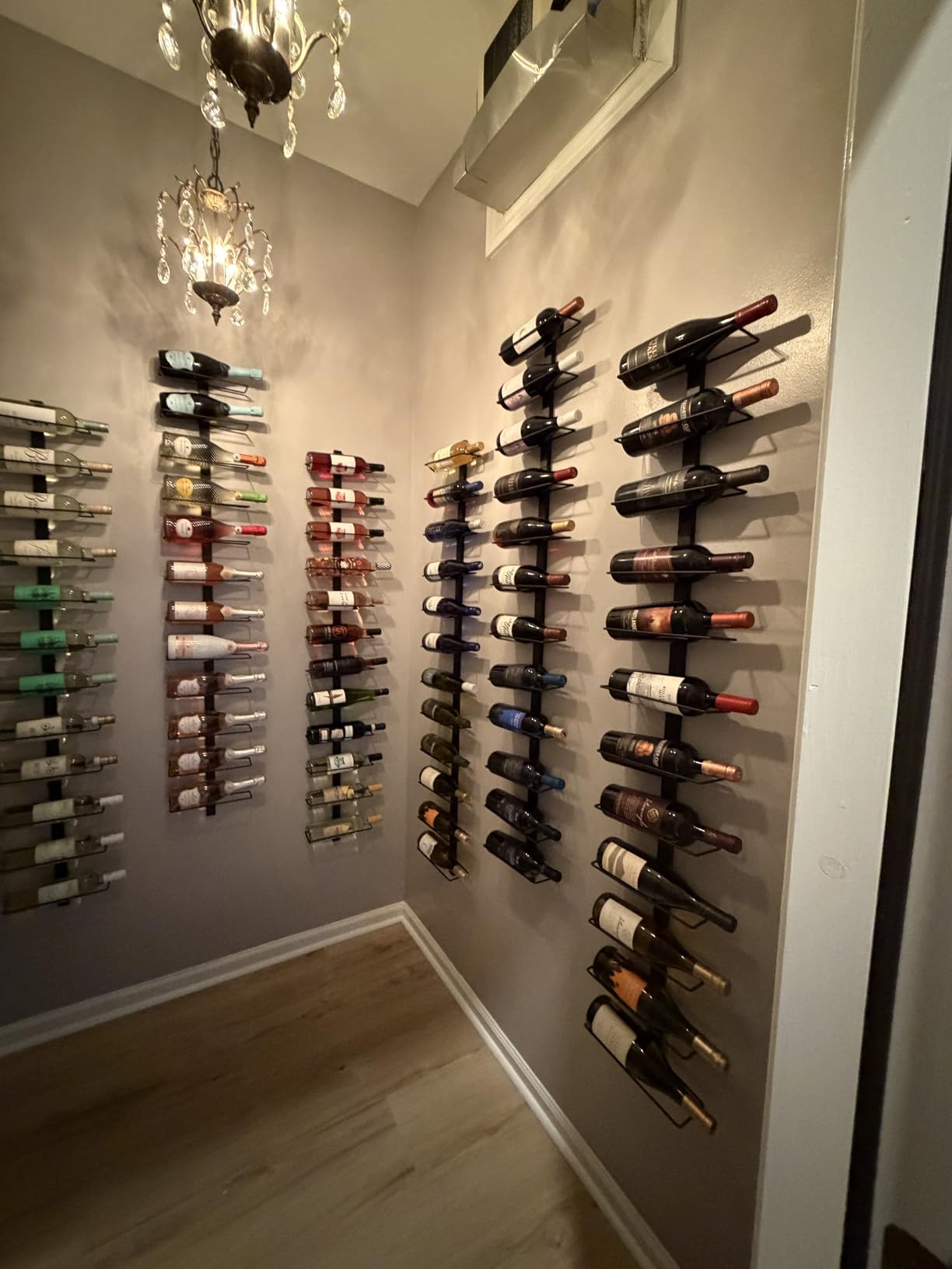36 Bottle Wall Mounted Wine Rack, Modular Hanging Wine Rack for DIY Display, Detachable 3 Pack Wine Bottle Holder, Black Metal Storage Rack for Bar, Kitchen, Cellar, Restaurant customer photo 2