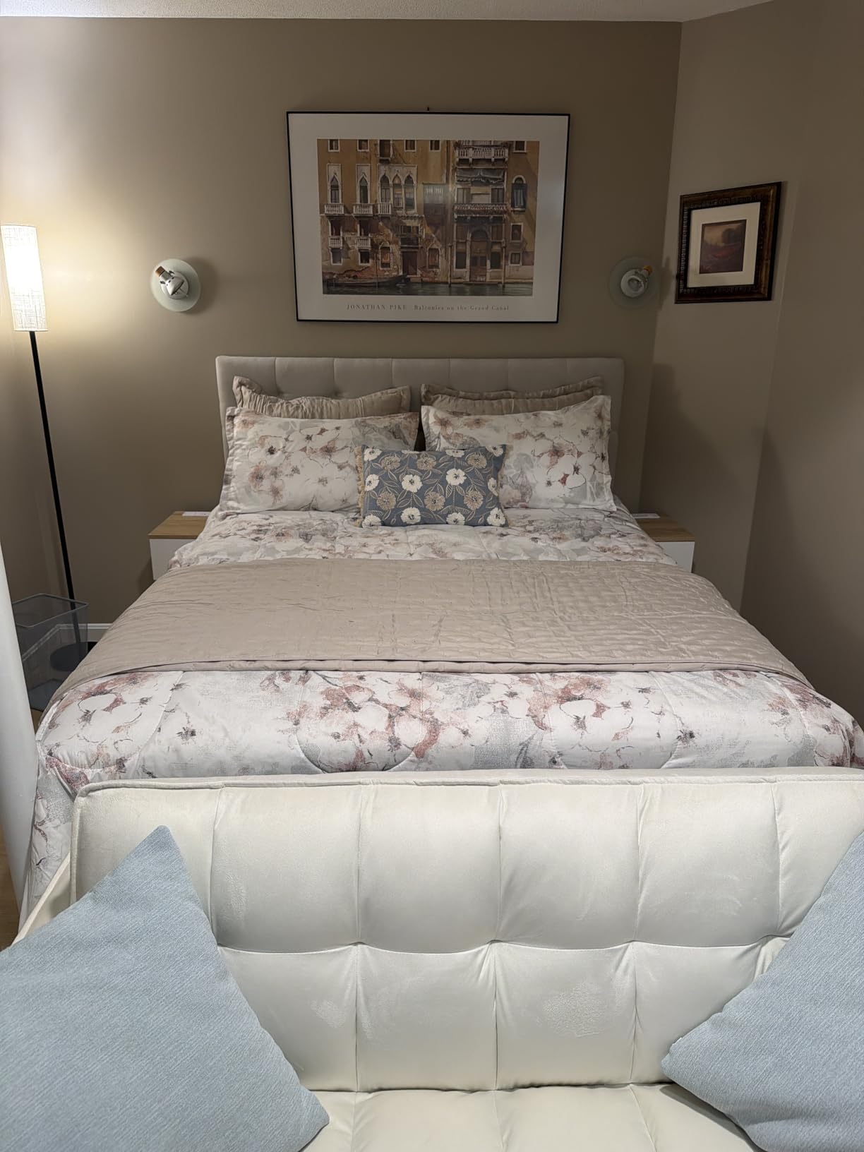 Howjoe Linen Upholstered Headboard King Size, Modern Diamond Tufting Solid Wood Cali King Headboard Only, Adjustable Height from 37