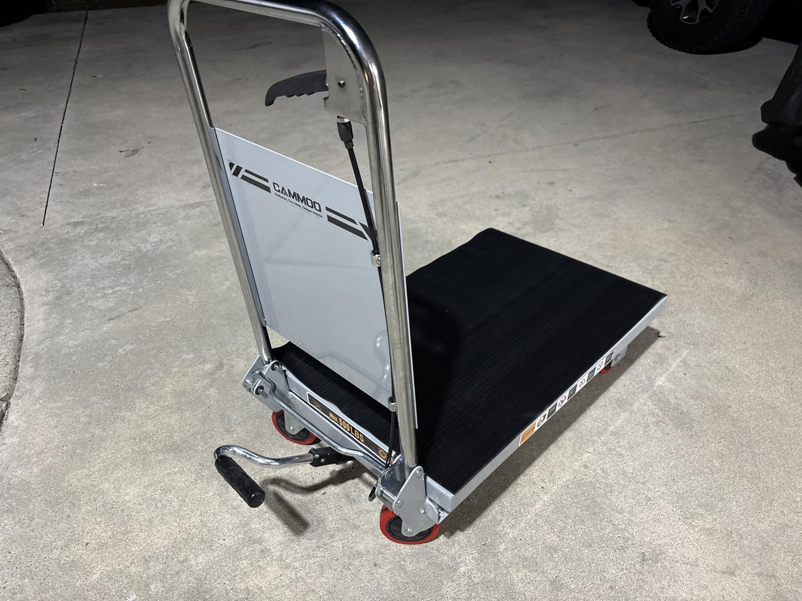 CAMMOO Hydraulic Lift Table Cart, 500lbs Capacity, 28.5
