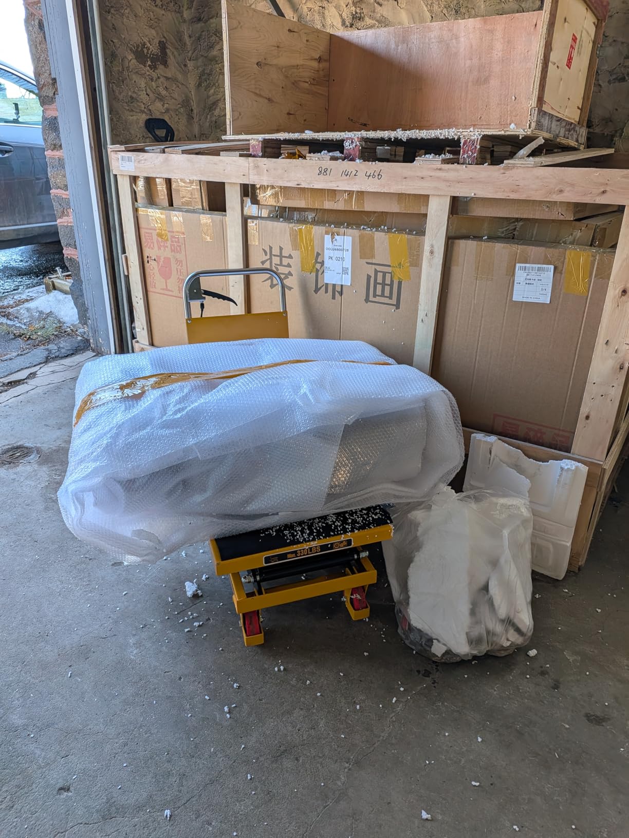 CAMMOO Hydraulic Double Scissor Lift Table, 770lbs Capacity 59