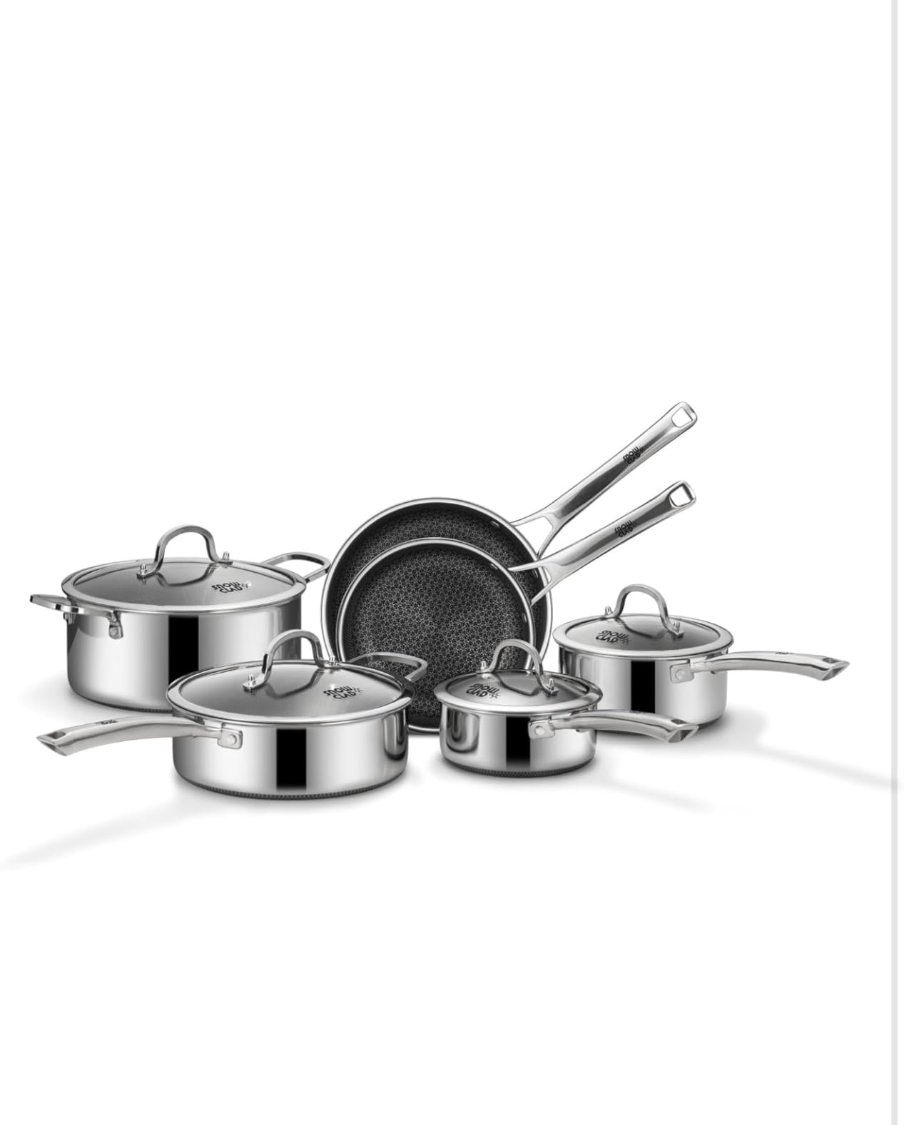 SNOWCLAD Pots and Pans Set Non Stick, 14 Pcs Hybrid Stainless Steel Cookware Sets, Non Stick Frying Pans, Saucepans, Saute Pan & Stock Pot, PFOA Free Kitchen Skillet, Induction Compatible customer photo 1