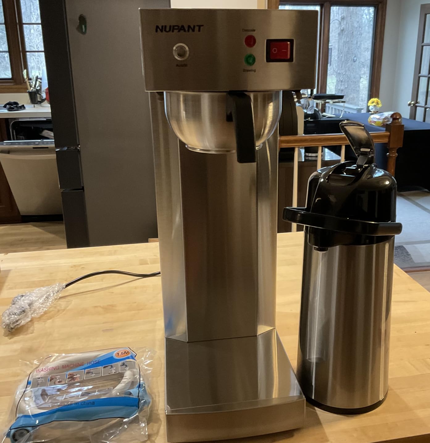 NUPANT Auto-Filling Commercial Airpot Coffee Brewer 2.2L/74oz Dirp Coffee Maker Machine with 24 Hours Hot Thermal Carafe Stainless Steel Pour Over Coffee Dispenser 120V/1450W for Restaurant Office customer photo 1