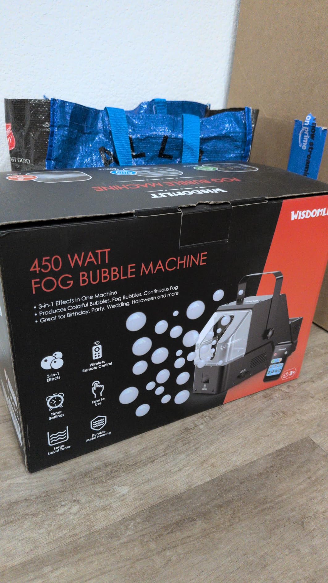 Wisdomlit Fog Bubble Machine, 3-in-1 Smoke Bubble Machine, 450W Bubble Fog Machine with Remote Control for Stage Wedding Photography Holiday Party customer photo 1