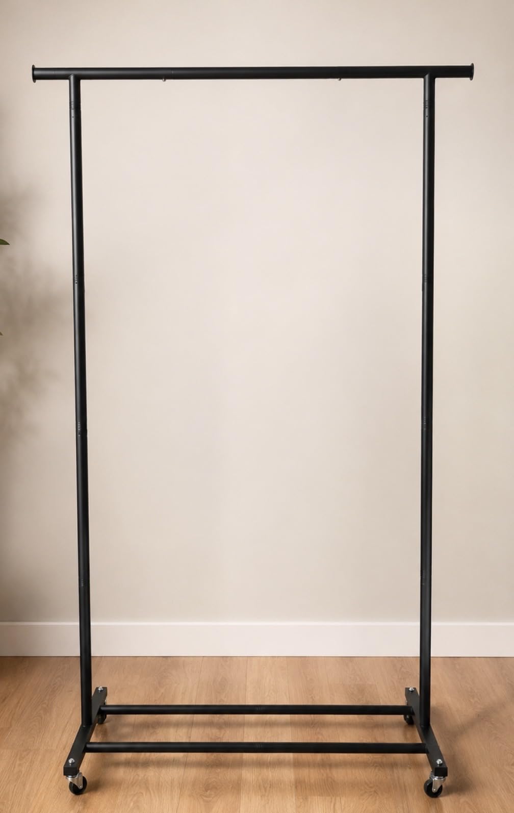 HYSEYY Clothes Rack, Clothing Rack for Hanging Clothes, Rolling Garment Rack Sturdy Coat Rack Portable Wardrobe Rack Metal Closet Rack for Bedroom Laundry Living Room, Black customer photo 1
