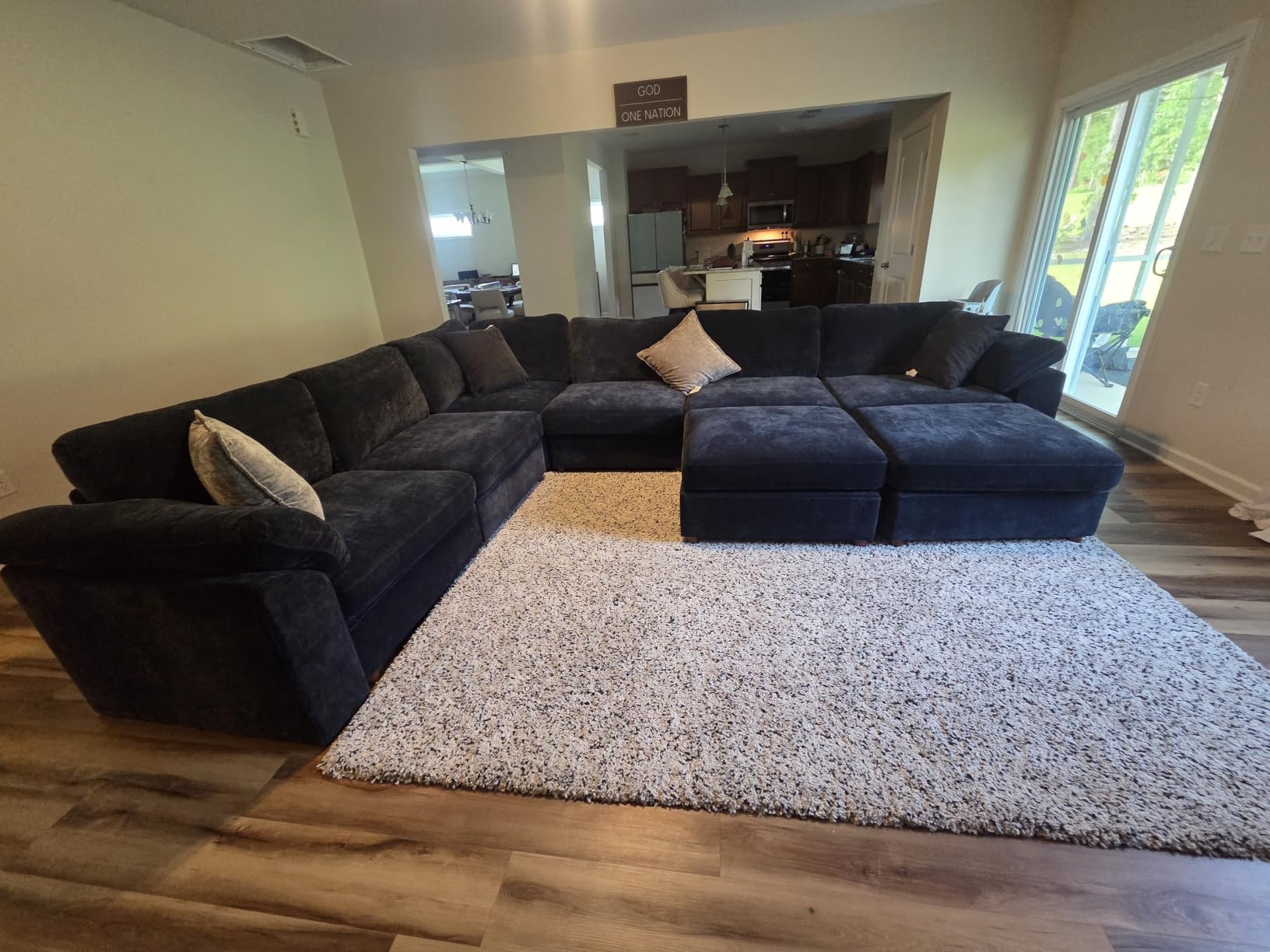 EASE MOOSE Oversized Modular Sectional Sofa with Ottoman, Modern Luxury Wide Deep Modular Couch, U Shaped Couch for Big Spaces Living Room, Green customer photo 1