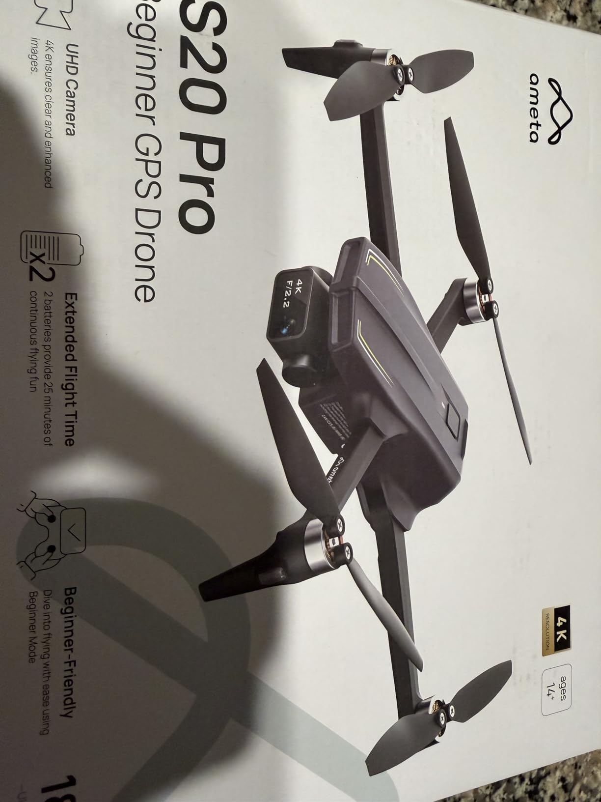 Ameta Drones with Camera for Adults 4k UHD, S20 Pro GPS Drone for Adults Beginners with 50 Mins Long Flight, Brushless Motor, Altitude Hold, Cool Toys Gifts for Men Boys(Under 249G) customer photo 2
