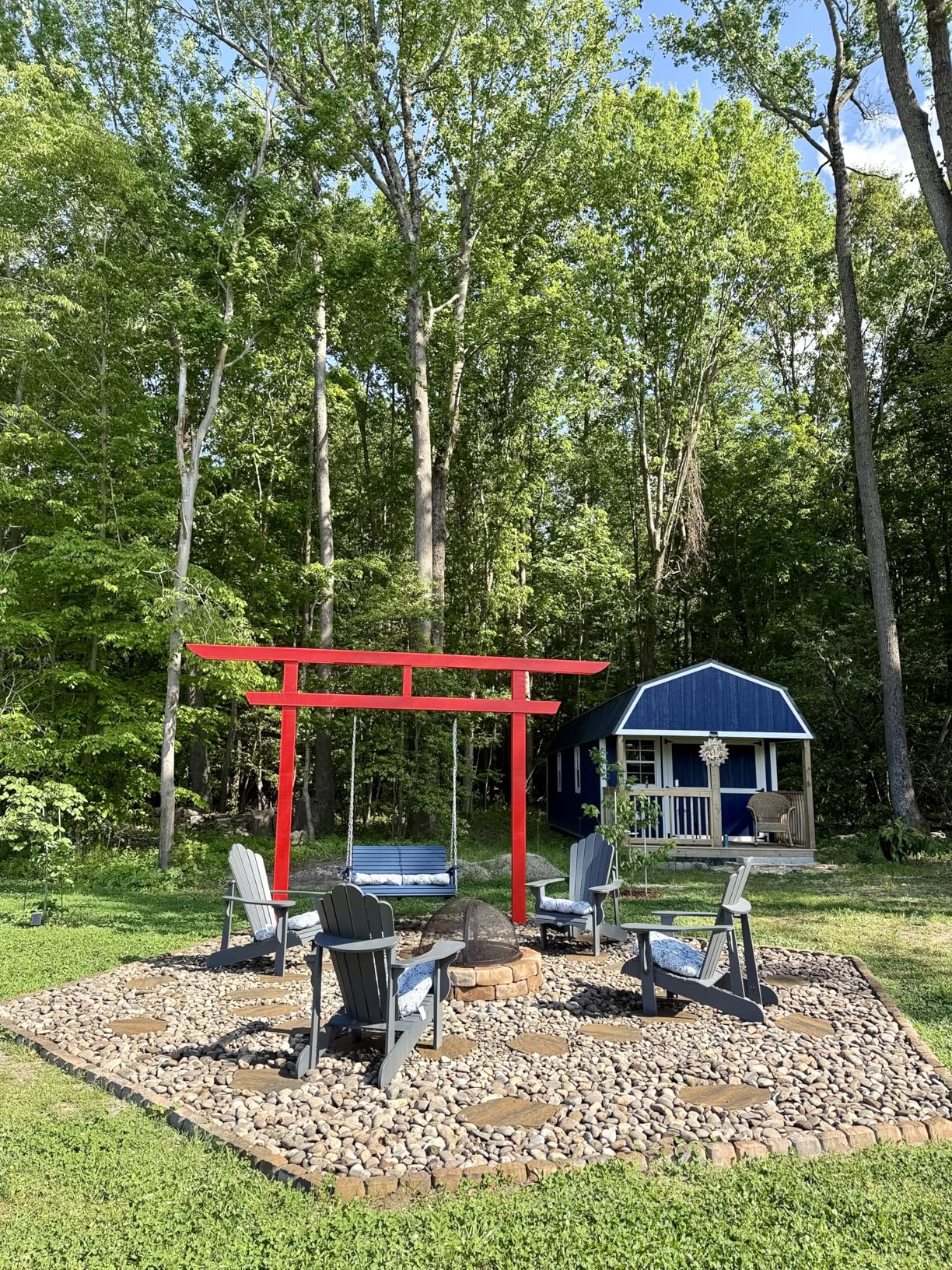 HDPE Porch Swing with 18/8 Stainless Steel Bolts, Ergonomic Design, Ultra Weather-Resistant, 1200 LBS, Gray customer photo 2