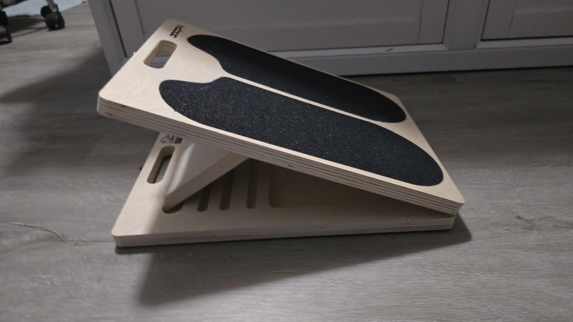 3-in-1 Slant Board and 180/360 Degree Balance Board, Portable 6 Angle Adjustable Calf Stretcher with Training Poster, Anti-Slip 300LBS Wobble Board for Physical Therapy, Standing Desk and Core Strength customer photo 2