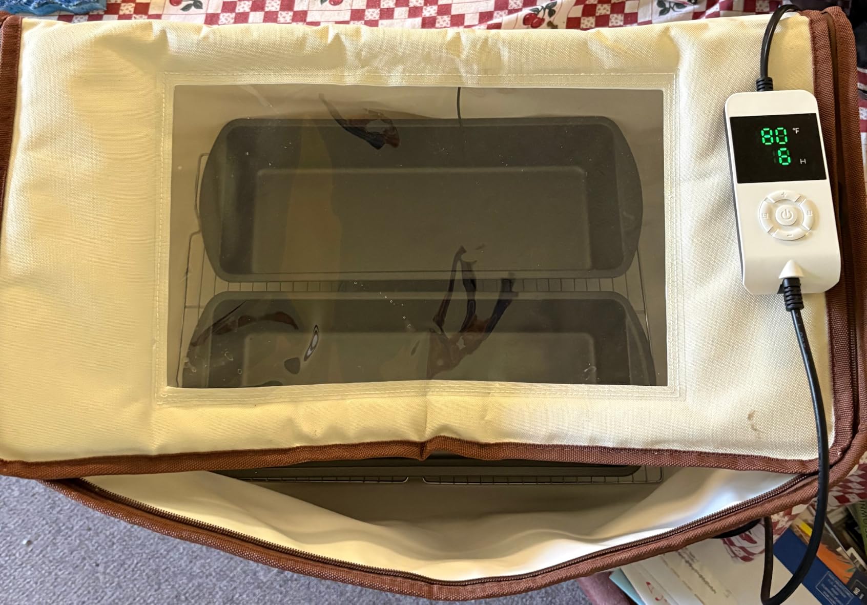 Extra Large Folding Dough Proofing Box with 3-Sided Heating, Temp Control (50-130℉), 24-Hour Timer, Beep Alert, Storage Bag - Ideal for Sourdough, Pizza, Yogurt & Seed Starting customer photo 1