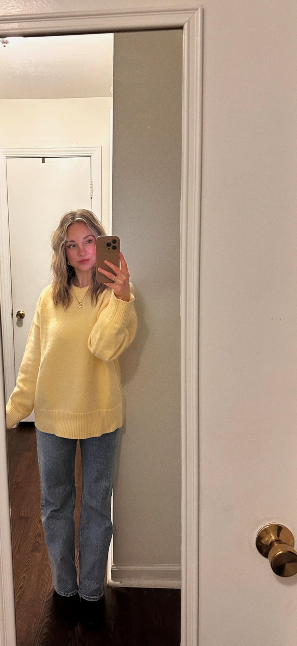 Women Cashmere Blend Oversized Crew Neck Long Sleeve Pullover Sweaters customer photo 2