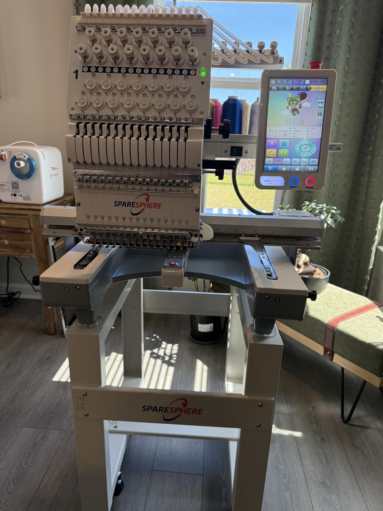 SS-1501 Commercial 15 Needles Embroidery Machine with Touch Screen, 14