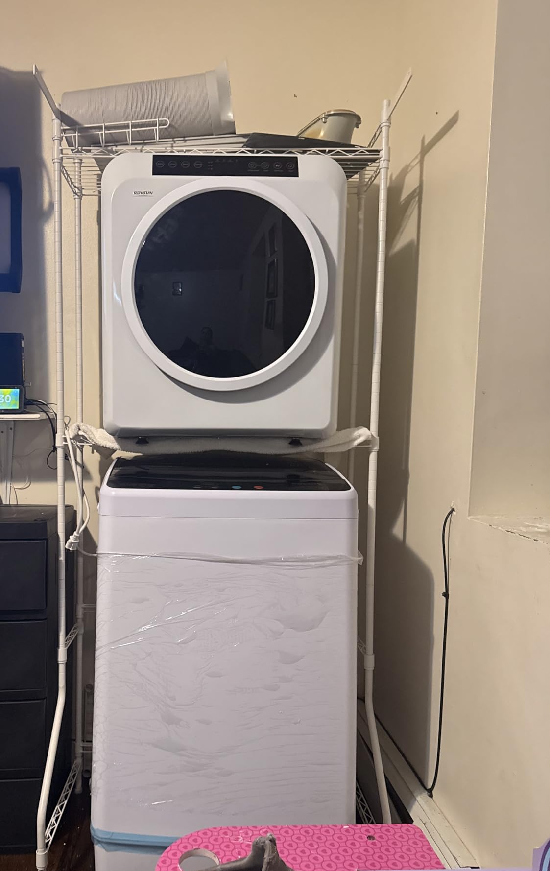 ROVSUN 3.5CuFt Clothes Dryer and 30LBS Full-Automatic Washing Machine Set, Compact Laundry Washer and Dryer Combo Set with Stainless Steel Inner Tub customer photo 1