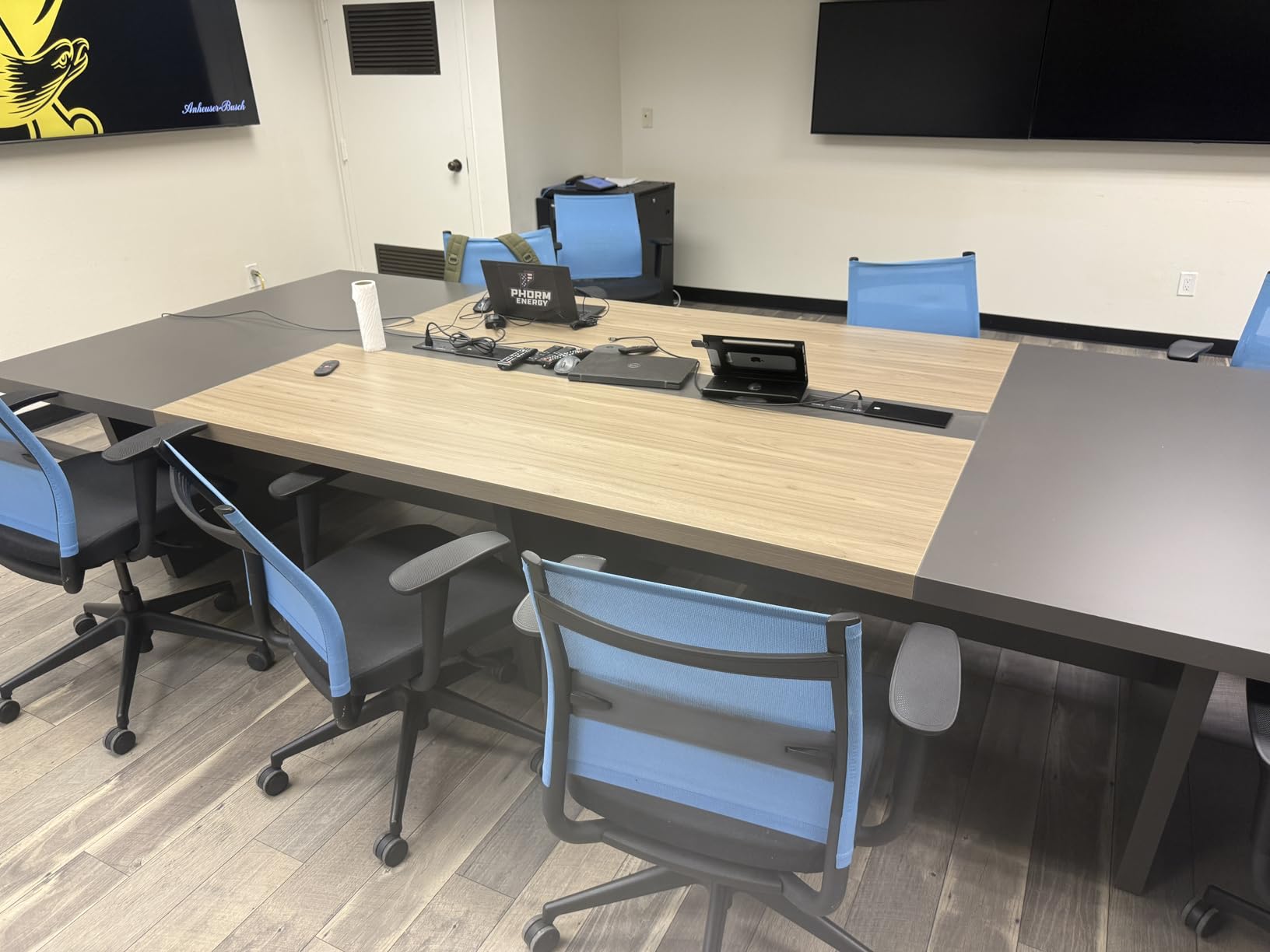 11.5FT Conference Table for 12 People, Large Rectangular Boardroom Meeting Table with Built-in Power Outlets & USB Ports, 2