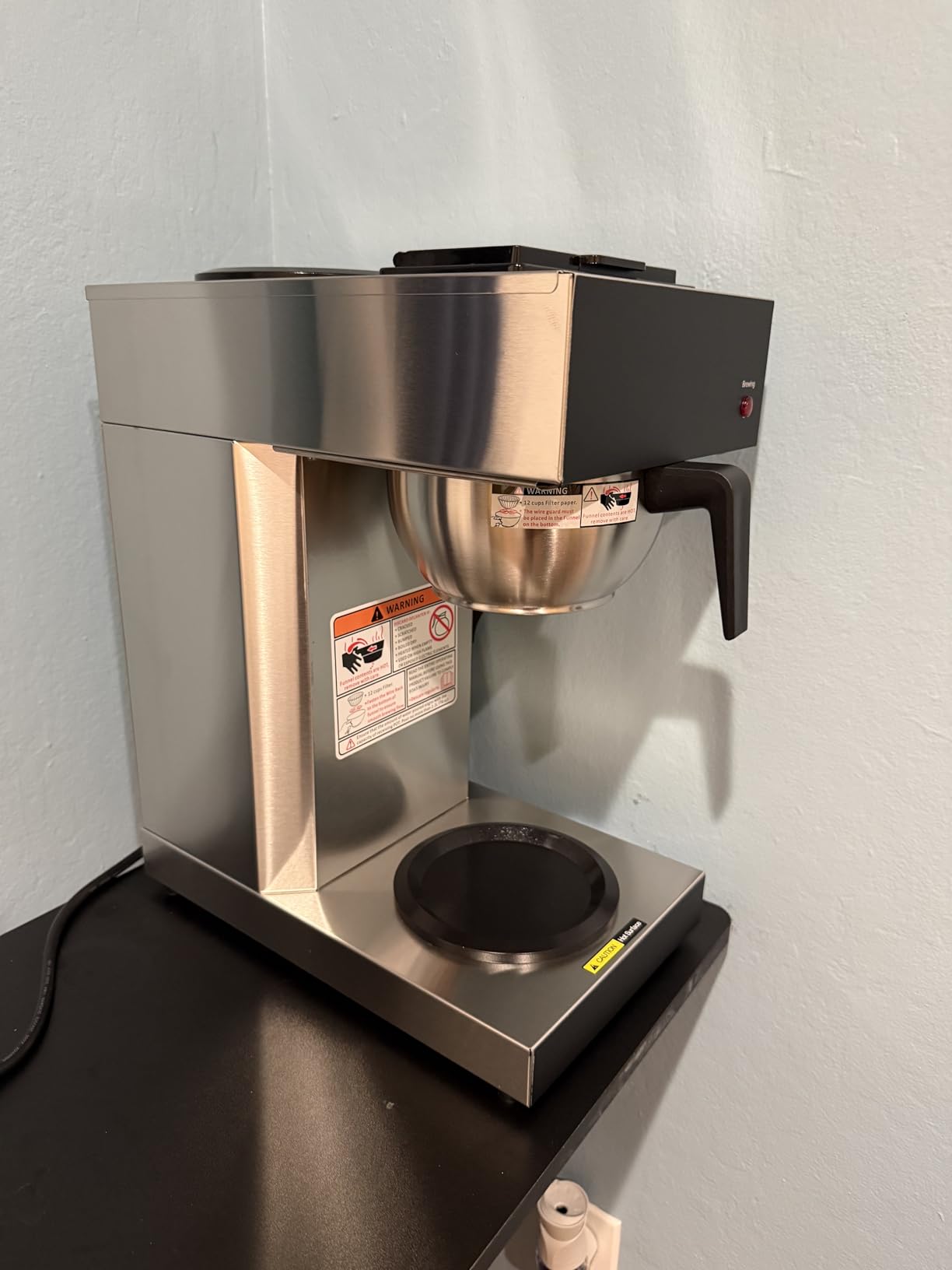 SYBO 12 Cup Coffee Maker Commercial, Pour Over Coffee Maker Brewer, Industrial Stainless Steel Cafetera with 2 Warmers customer photo 2