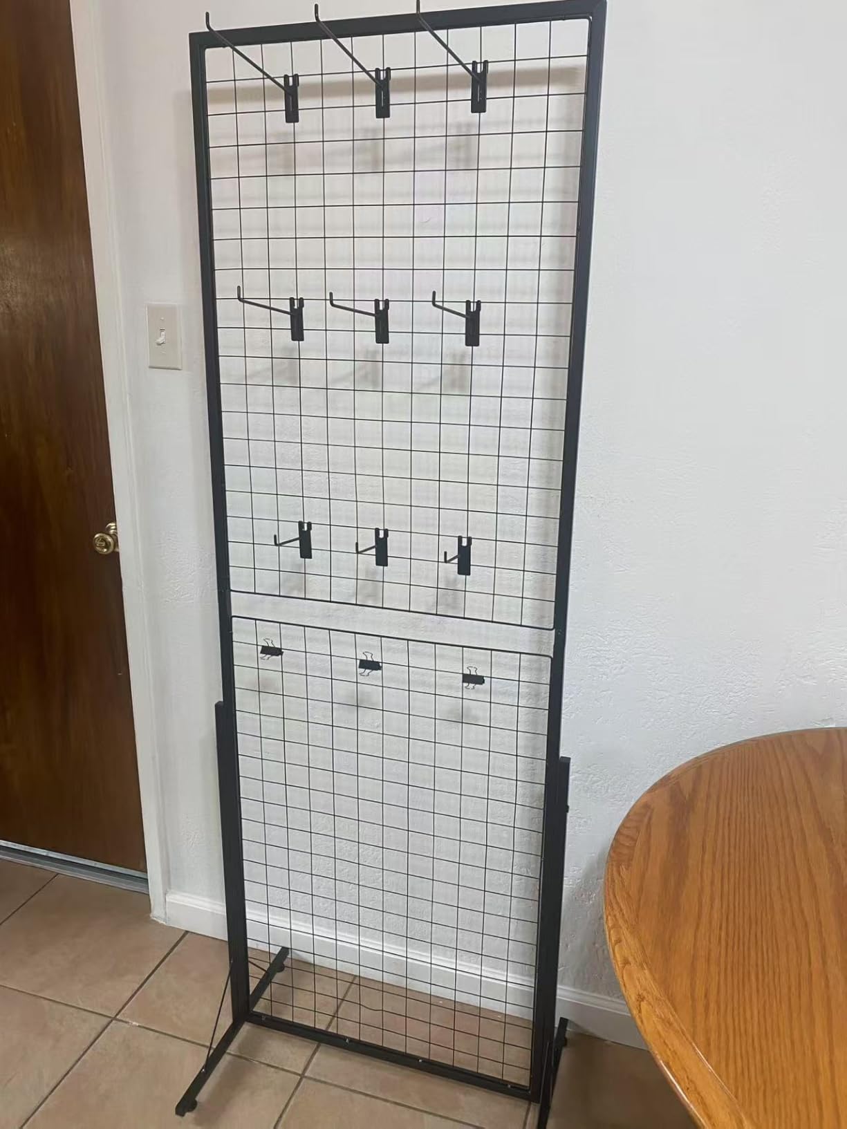 2-Pack 24x68 Inch Black Steel Grid Wall Display Stand, Floor Standing Retail Display Rack with Base for Store, Trade Show, Art Craft Show Merchandise Presentation customer photo 1