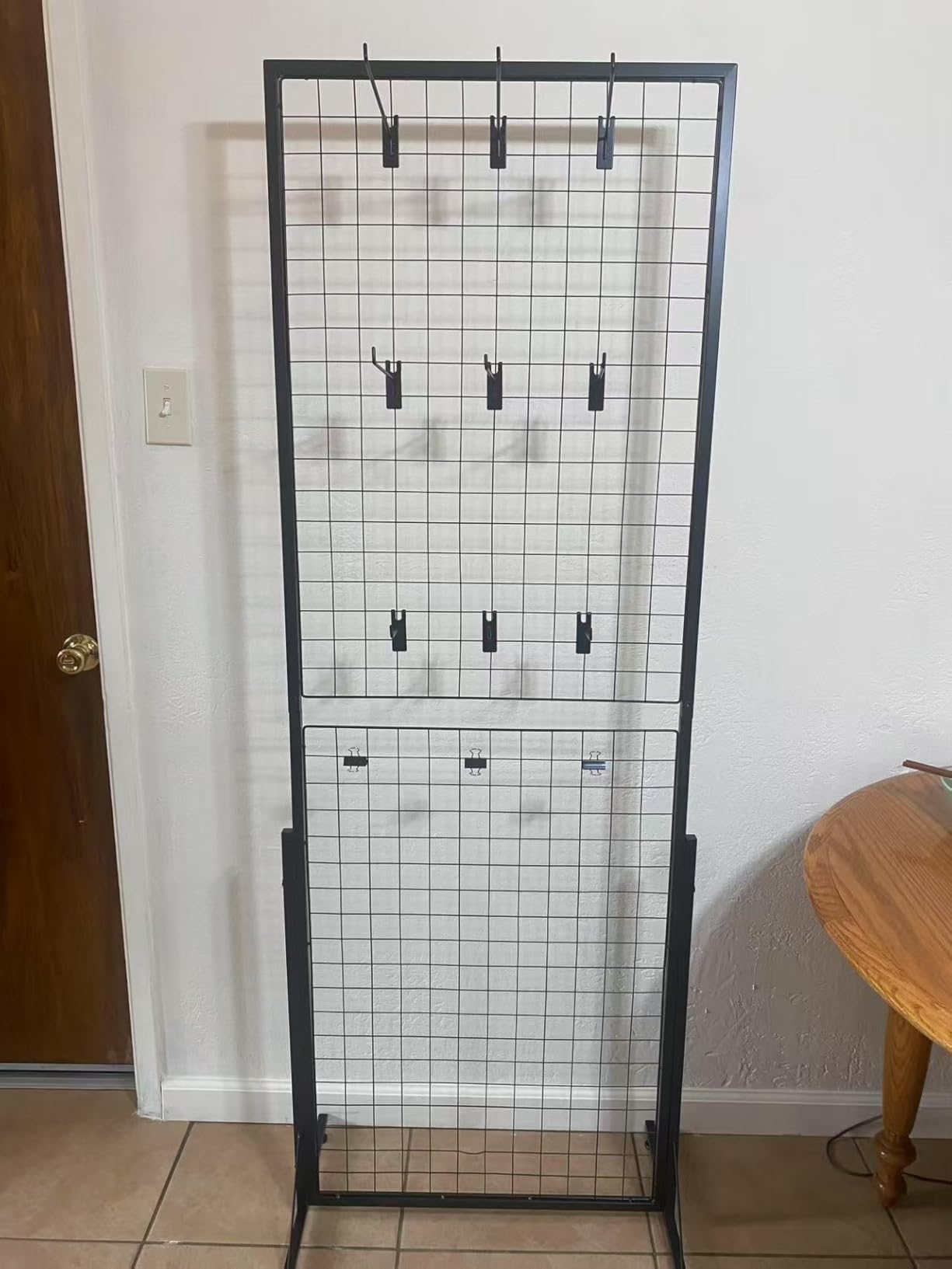 2-Pack 24x68 Inch Black Steel Grid Wall Display Stand, Floor Standing Retail Display Rack with Base for Store, Trade Show, Art Craft Show Merchandise Presentation customer photo 2