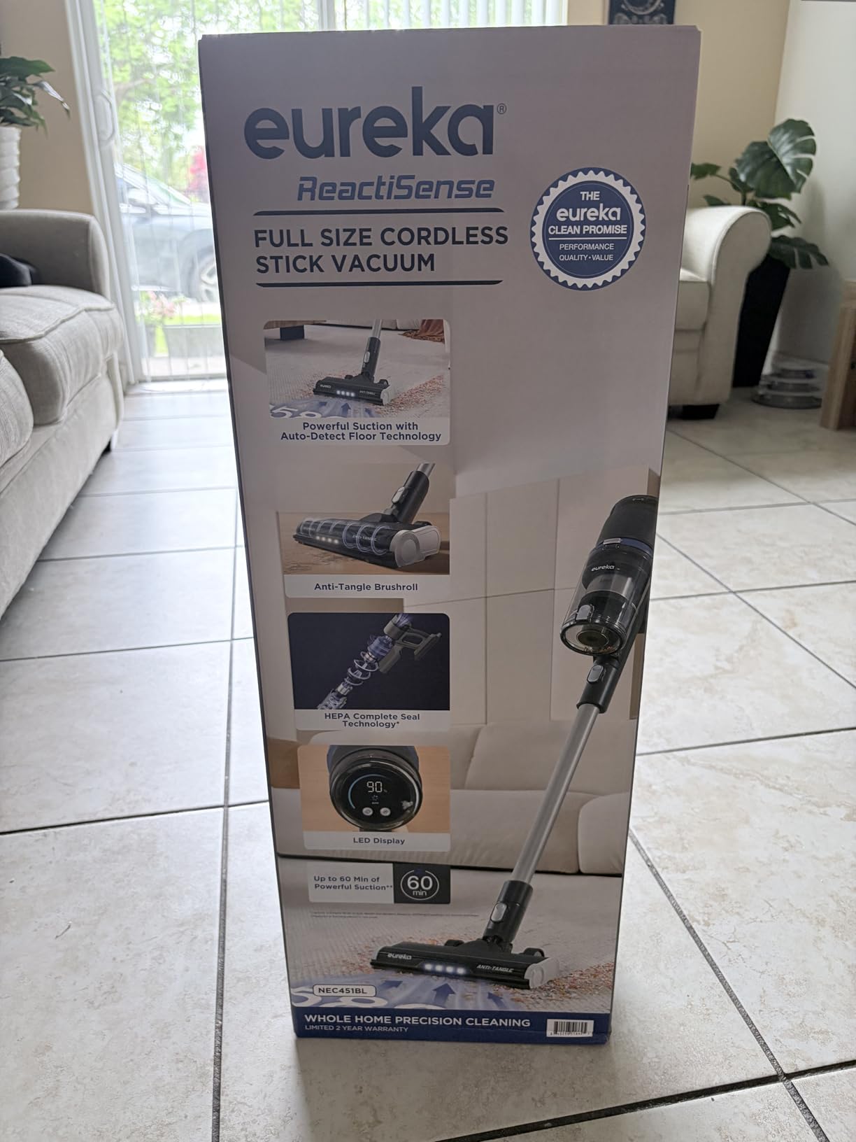 Eureka Cordless Vacuum Cleaner, Anti-Tangle Brushroll, Rechargeable Stick Vacuum, Lightweight for Carpet, Hard Floor, Pet Hair, NEC451BL customer photo 2