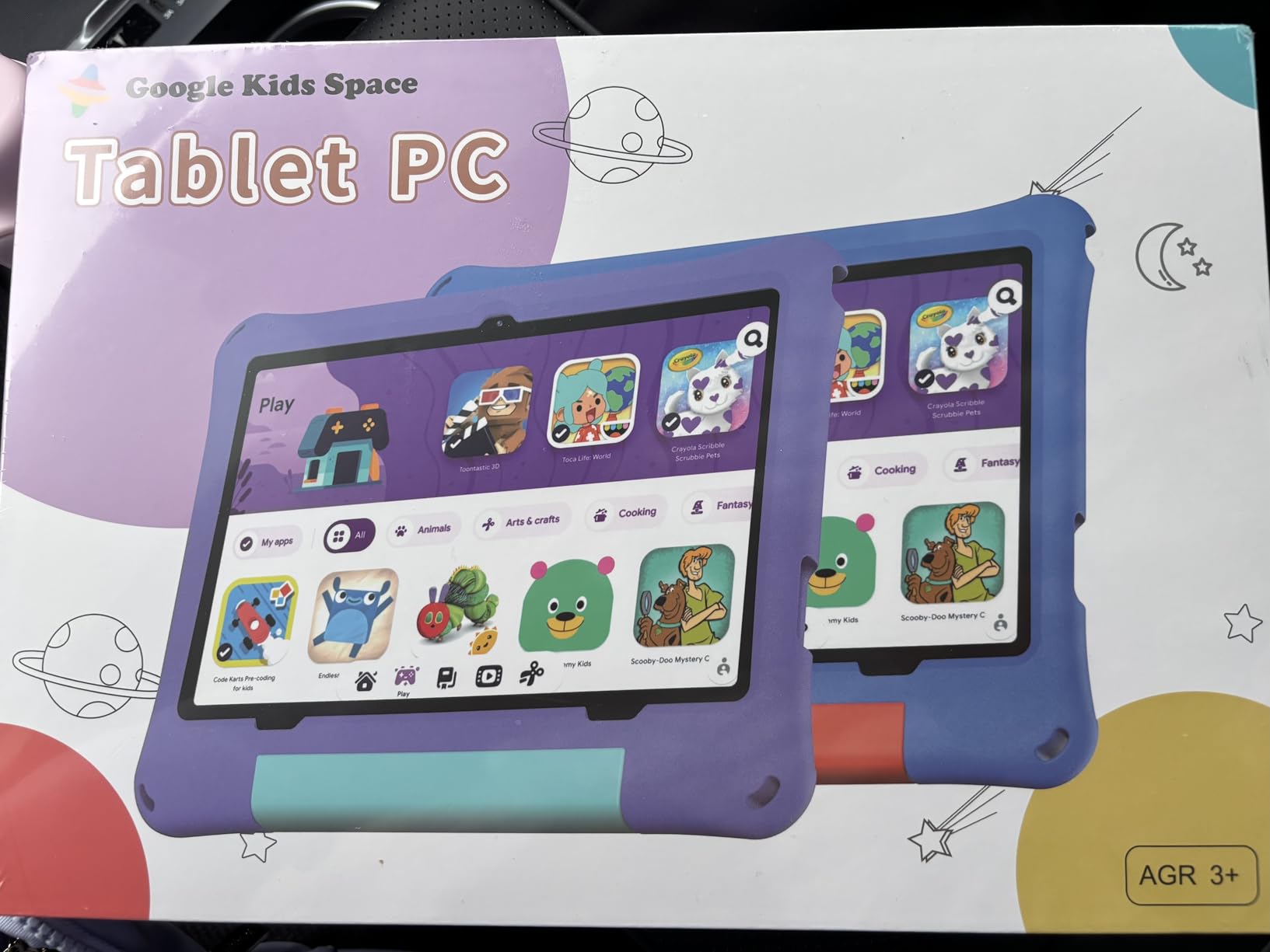 JIKOCXN Kids Tablet, Android 16 Tablet for Kids 10 inch Octa-Core with Case, 24GB RAM 64GB ROM 1TB TF Card Expandable for Toddler Children, Parental Control, Dual Camera, BT5.0, WiFi, Gift (Purple) customer photo 1