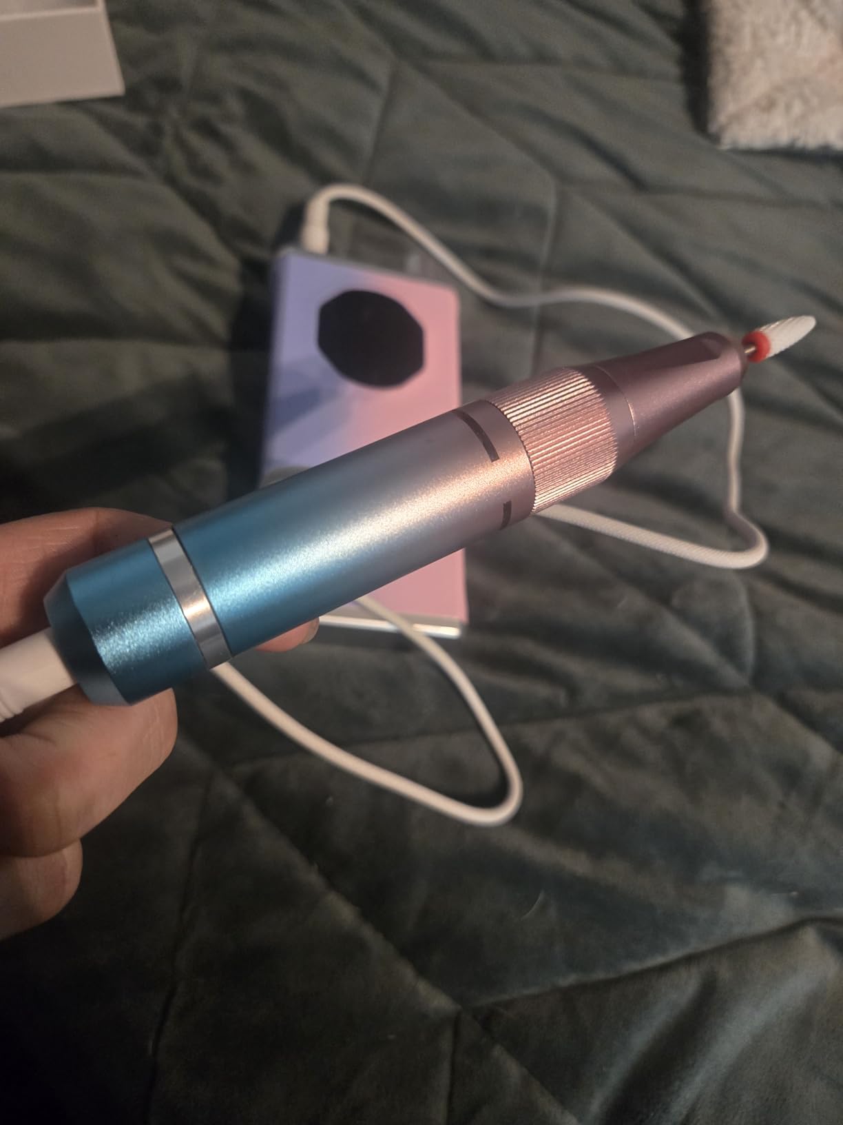 Professional Nail Drill, 40000RPM Electric Nail File for Acrylic Gel Nails Polishing, Rechargeable Portable Cordless Nail Drill Kit with Full Set of Accessories, Birthday Gifts for Women Mom customer photo 2