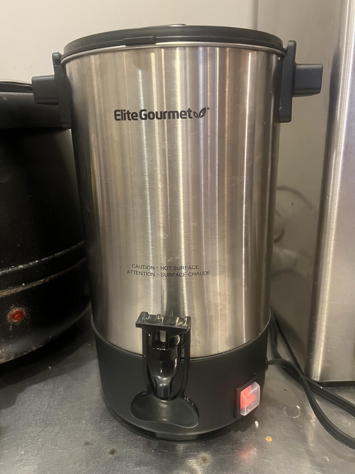 SYBO Commercial Grade Stainless Steel Percolate Coffee Maker Hot Water Urn for Catering, 100-Cup 16 L, Grey customer photo 1