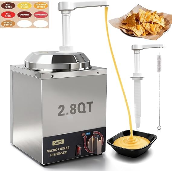VONCI Nacho Cheese Dispenser, 2.8 Qt Nacho Cheese Warmer with Plastic Pump, Hot Fudge Dispenser with 6-Level Temperature Adjustment, Commercial Cheese Dispenser for Hot Fudge Cheese Caramel customer photo 1