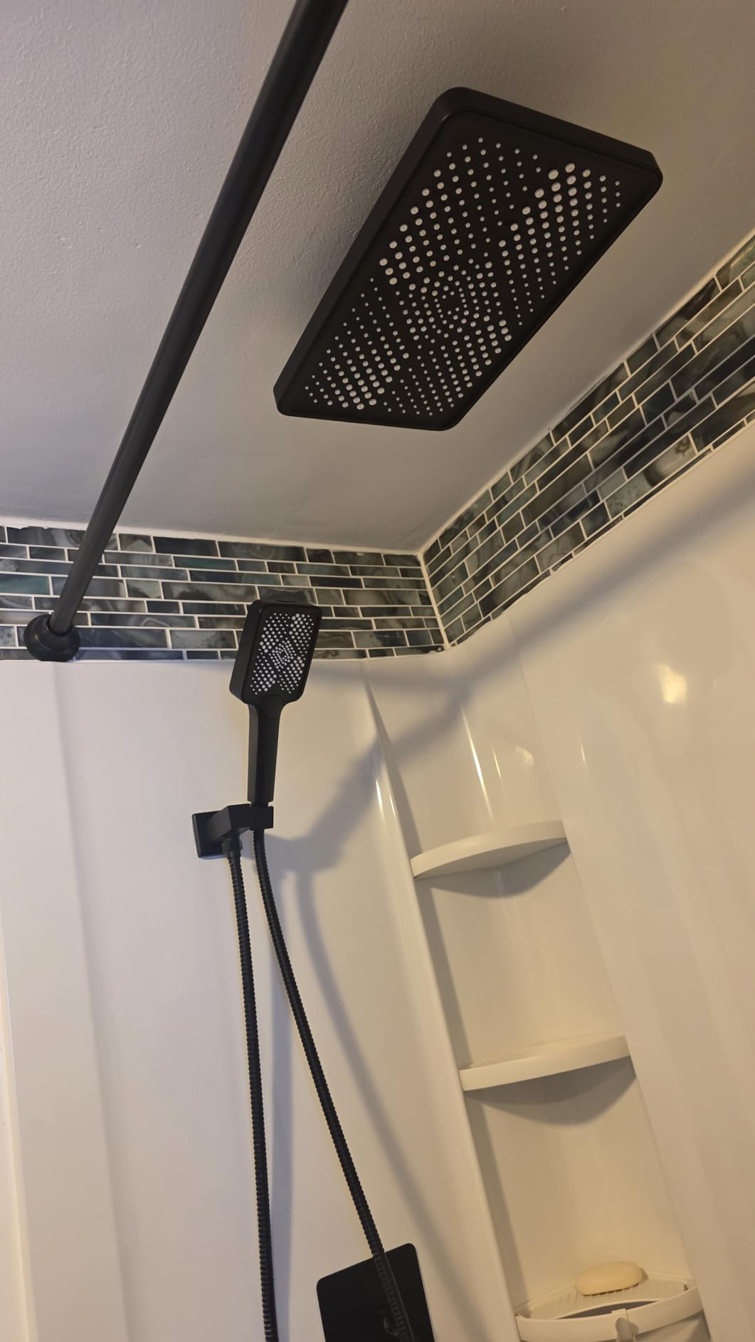 Matte Black 11-Inch Rainfall Shower System - Premium Filtered Handheld Sprayer & Fixed Shower Head, Complete Bathroom Set Faucet Mixer Trim & Valve customer photo 1