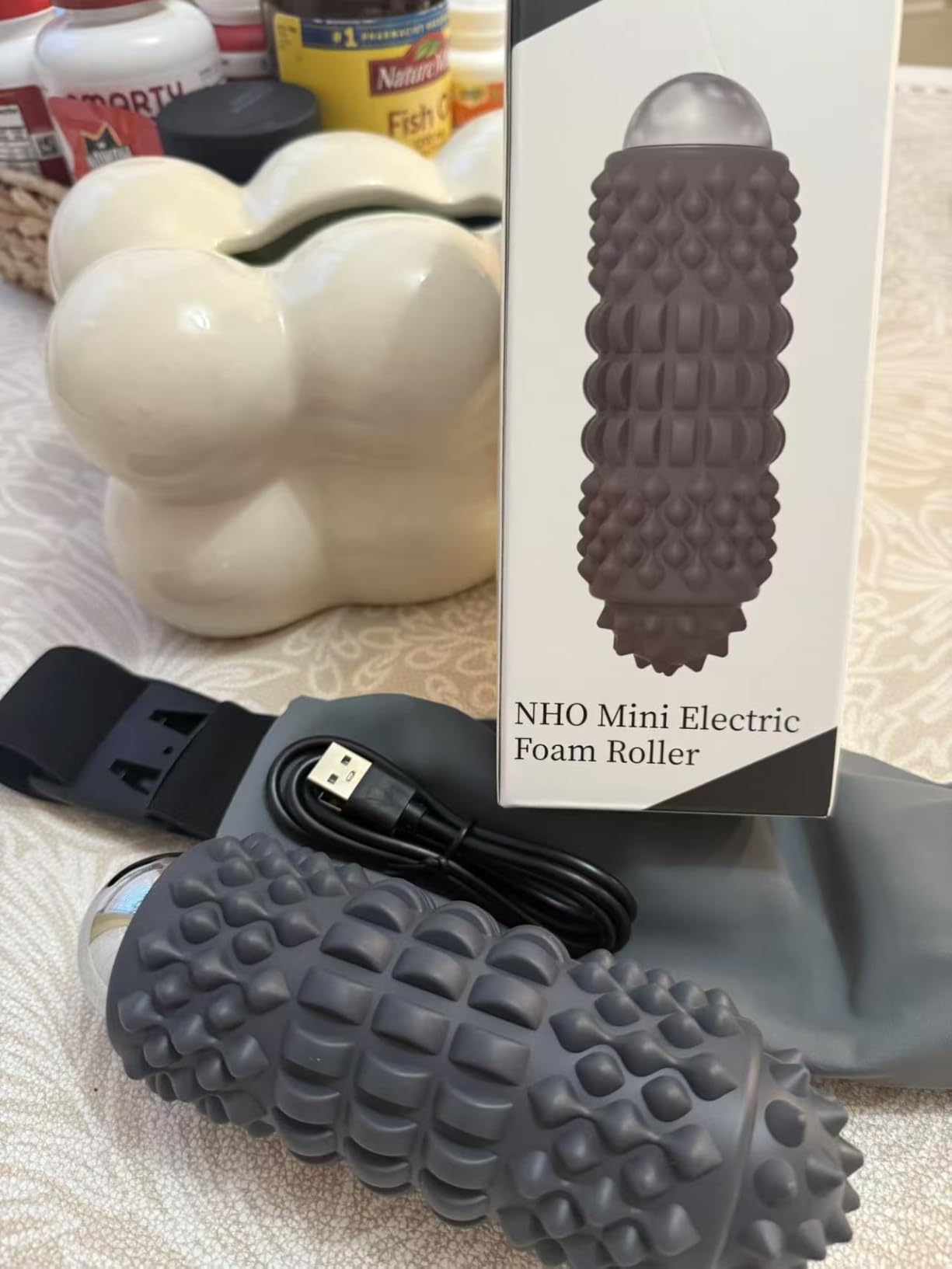 NHO Vibrating Massage Ball, Vibrating Foam Roller for Muscle Pain Relief, 4-Speed Myofascial Release Ball for Trigger Point Therapy, Deep Tissue Foot for Plantar Fasciitis, Neck, Shoulder customer photo 2
