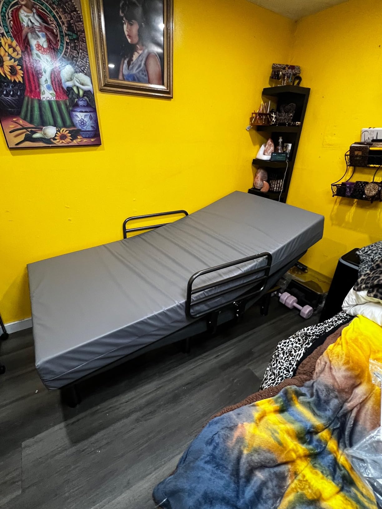 AbyssZen Adjustable Full Bed Frame with One Side Rail, Electric Ergonomic Base for Comfort & Safety - Ideal for Seniors, Home Care & Hospital Use customer photo 1