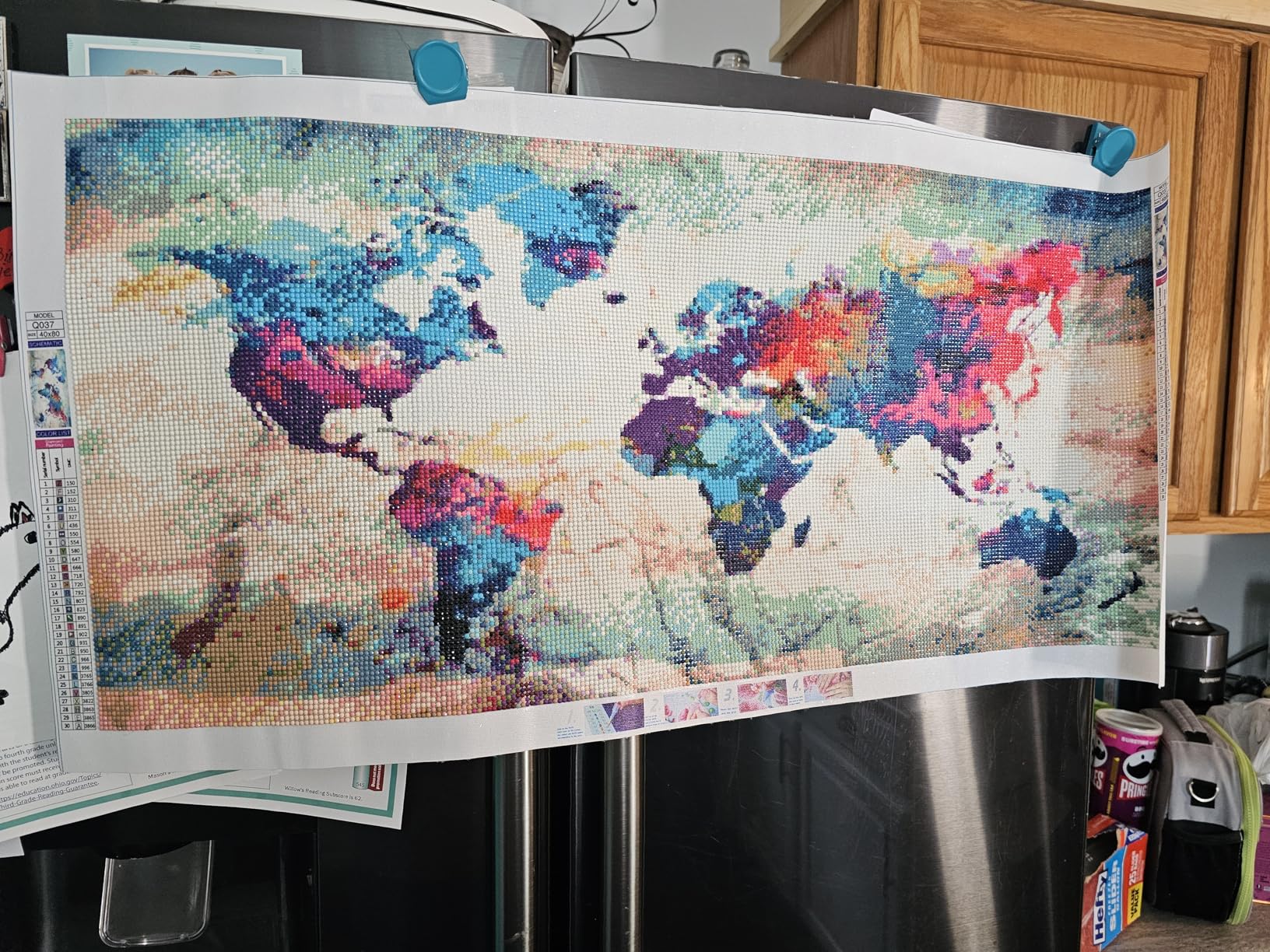 YALKIN Square 5D Diamond Painting Kits for Adults, Large Worldmap Diamond Art Kits Full Drill Diamond Painting Kit for Adult Beginners, DIY Crystal Picture Art for Home Wall Decor 40x70CM/15.8x27.6in customer photo 2