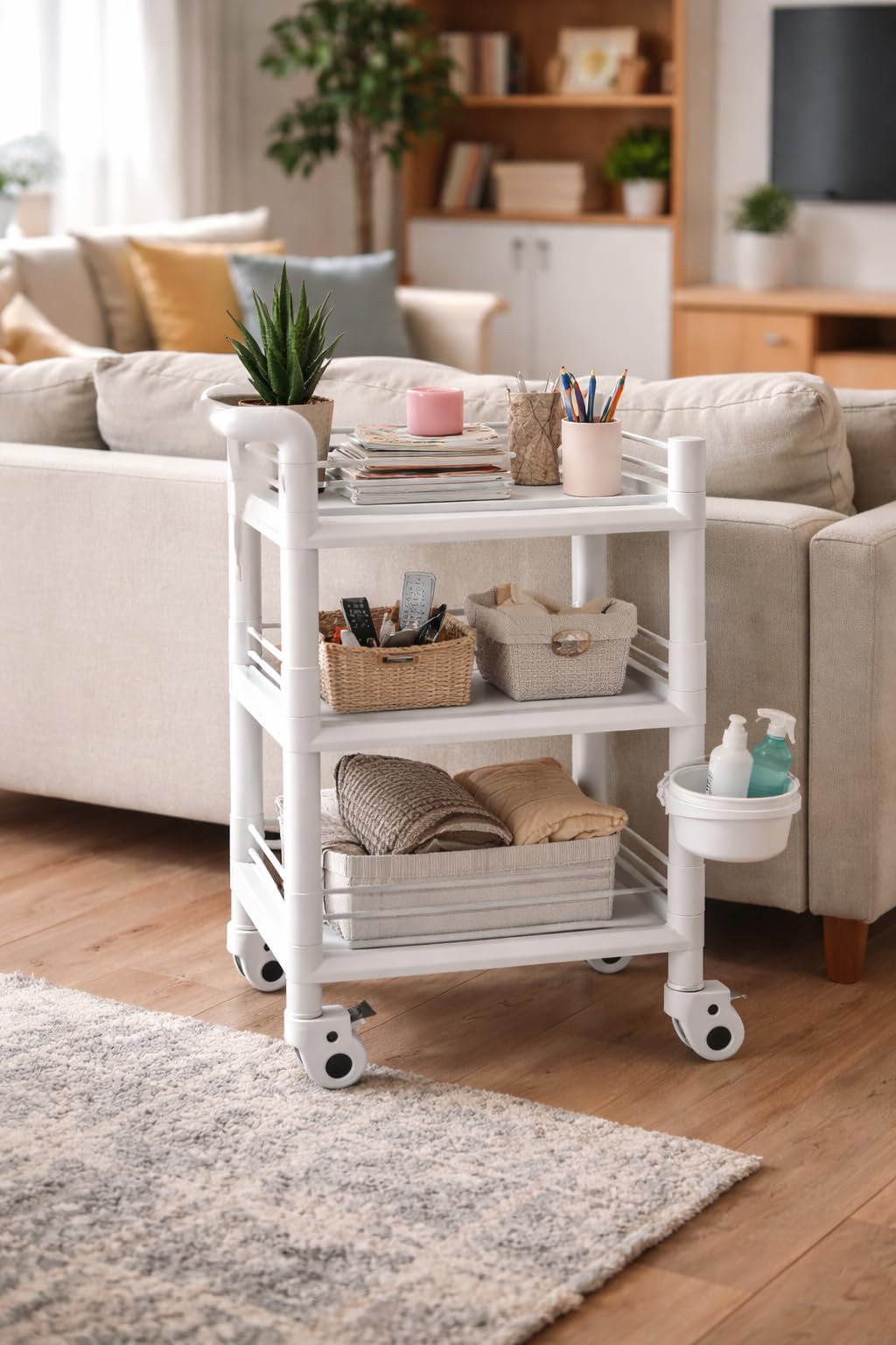 3-Tier Pink Medical Cart & Esthetician Trolley with Drawers - Rolling Spa Facial Cart with Locking Wheels - Heavy Duty Organizer for Phlebotomy, Lab & Salon customer photo 2