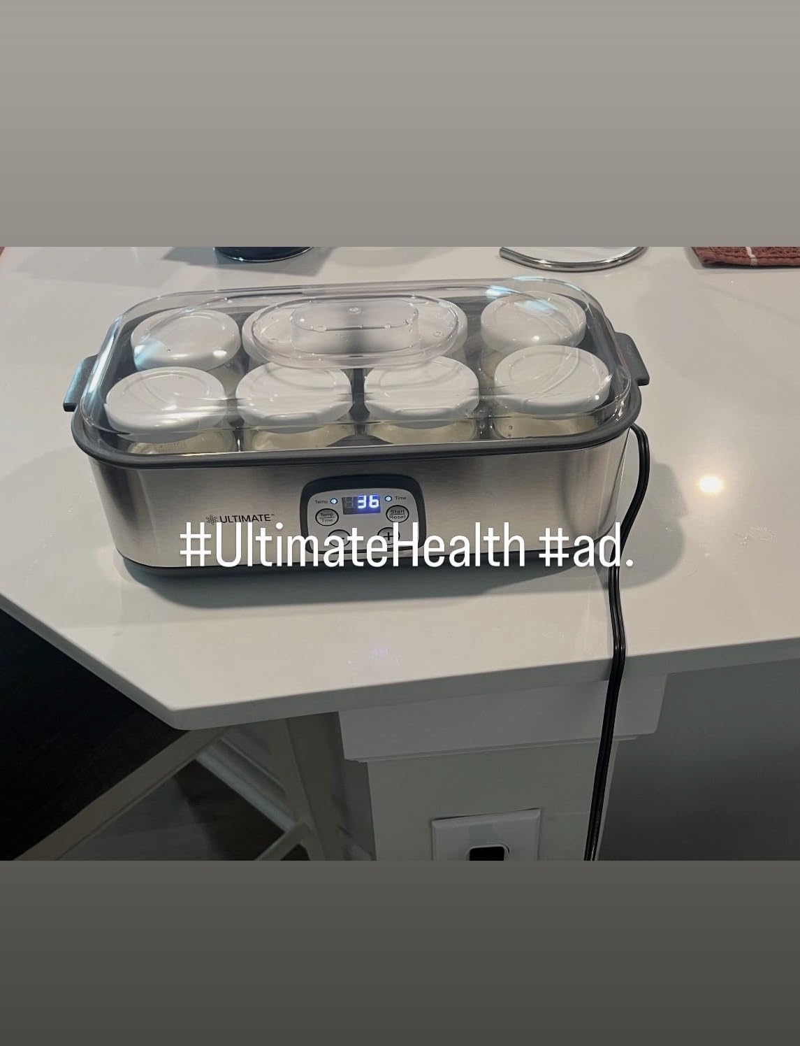 Ultimate Probiotic Yogurt Maker - Easy-to-Make Greek Yogurt with Trillions of Live Probiotics - Adjustable & Accurate Temperature & Time Control - UNLIMITED LIFETIME WARRANTY (with 2 Large Containers) customer photo 1
